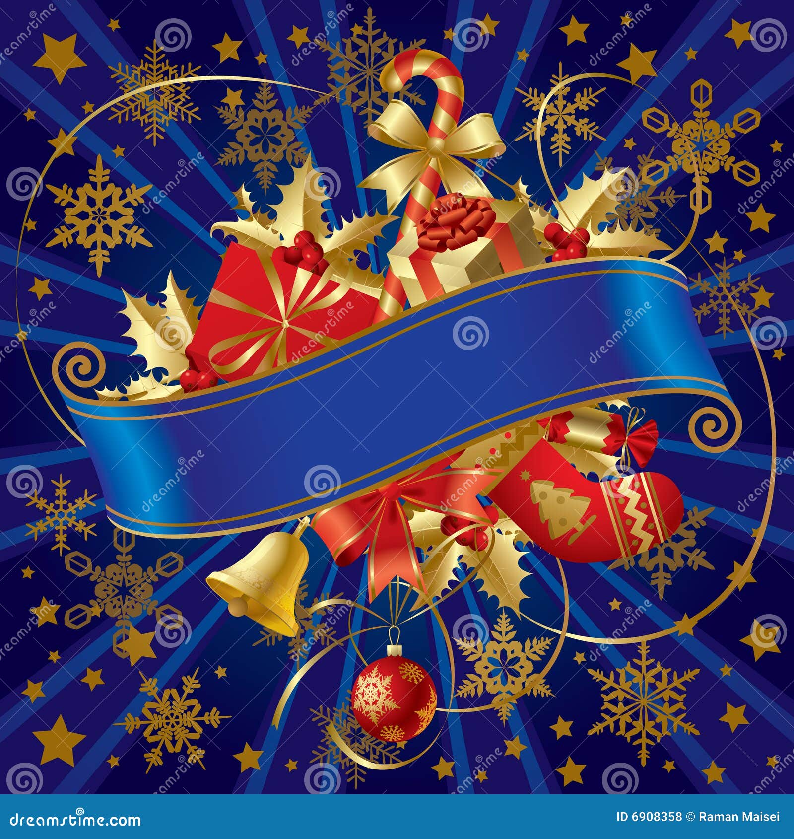 Christmas banner stock vector. Illustration of present 6908358