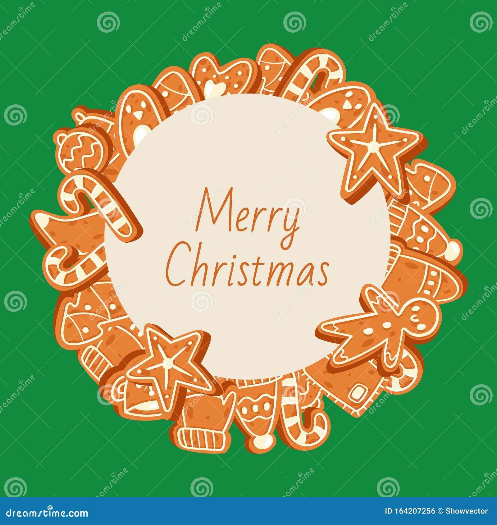 Christmas Banner Made of Gingerbread Cookies Vector Illustration ...