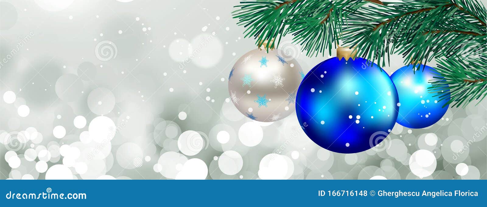 Silver and Blue Christmas Balls - Illustration for Facebook Cover - Vector  Stock Vector - Illustration of christmas, bright: 166716148