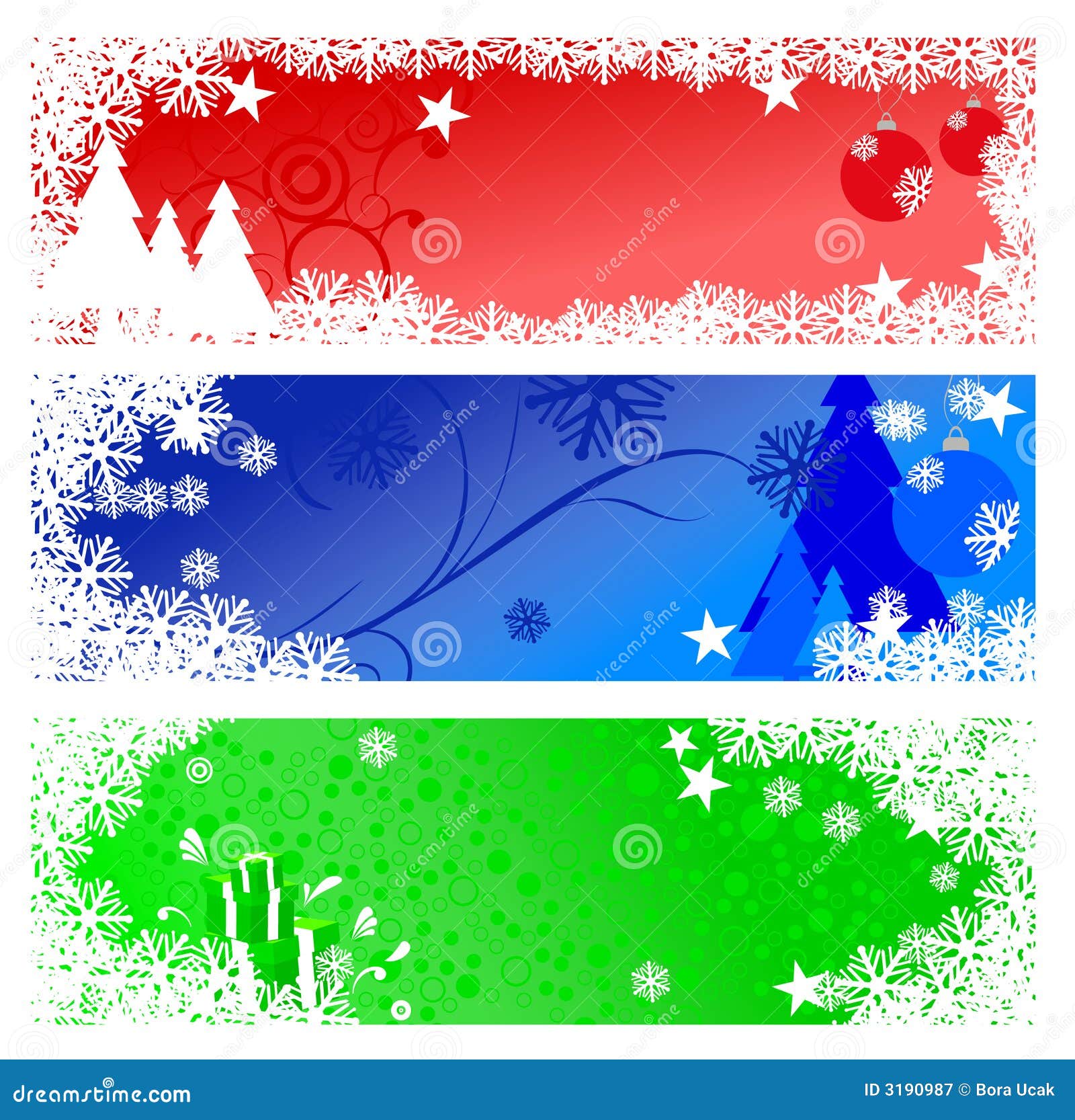 Christmas banners stock vector. Illustration of design - 3190987