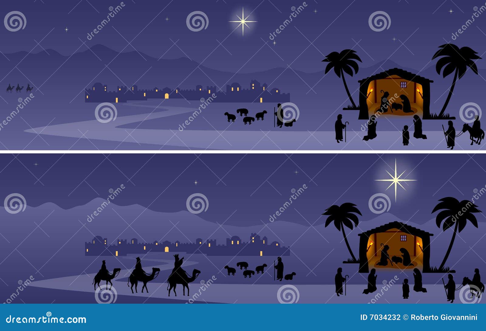 Christmas Banners - Nativity Stock Illustration Christmas Banners - Nativity Stock Illustration