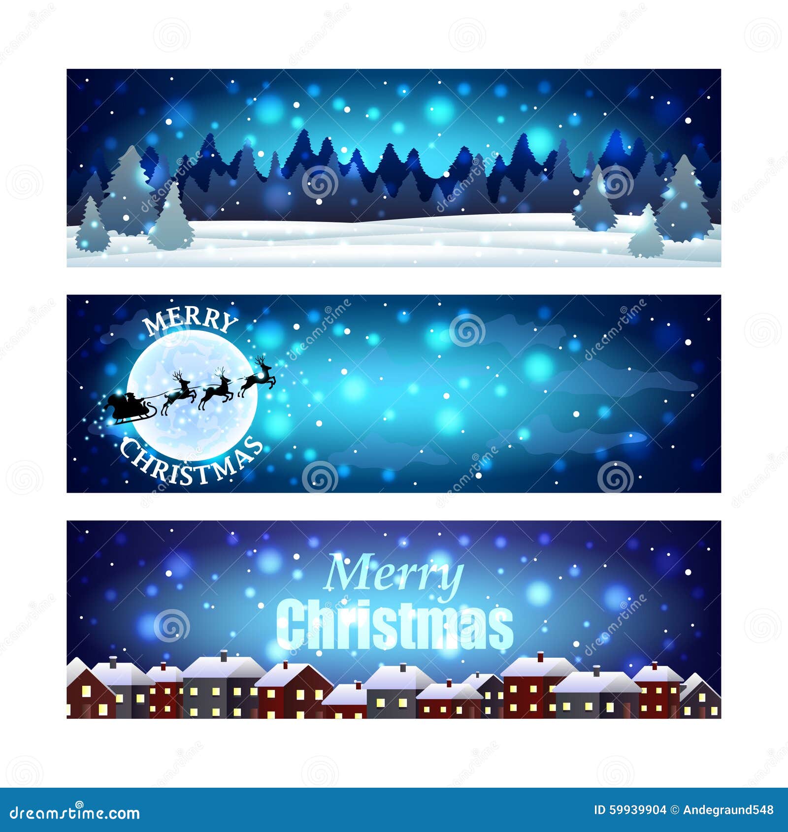 banner christmas sky Vector With Banners Night Christmas Sky Stock Winter