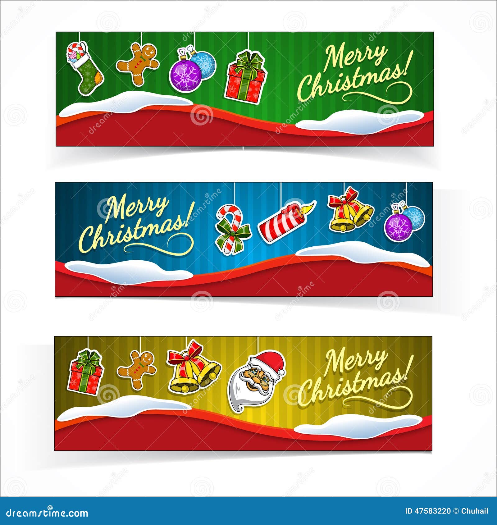 Christmas banners. stock vector. Illustration of sticker - 47583220
