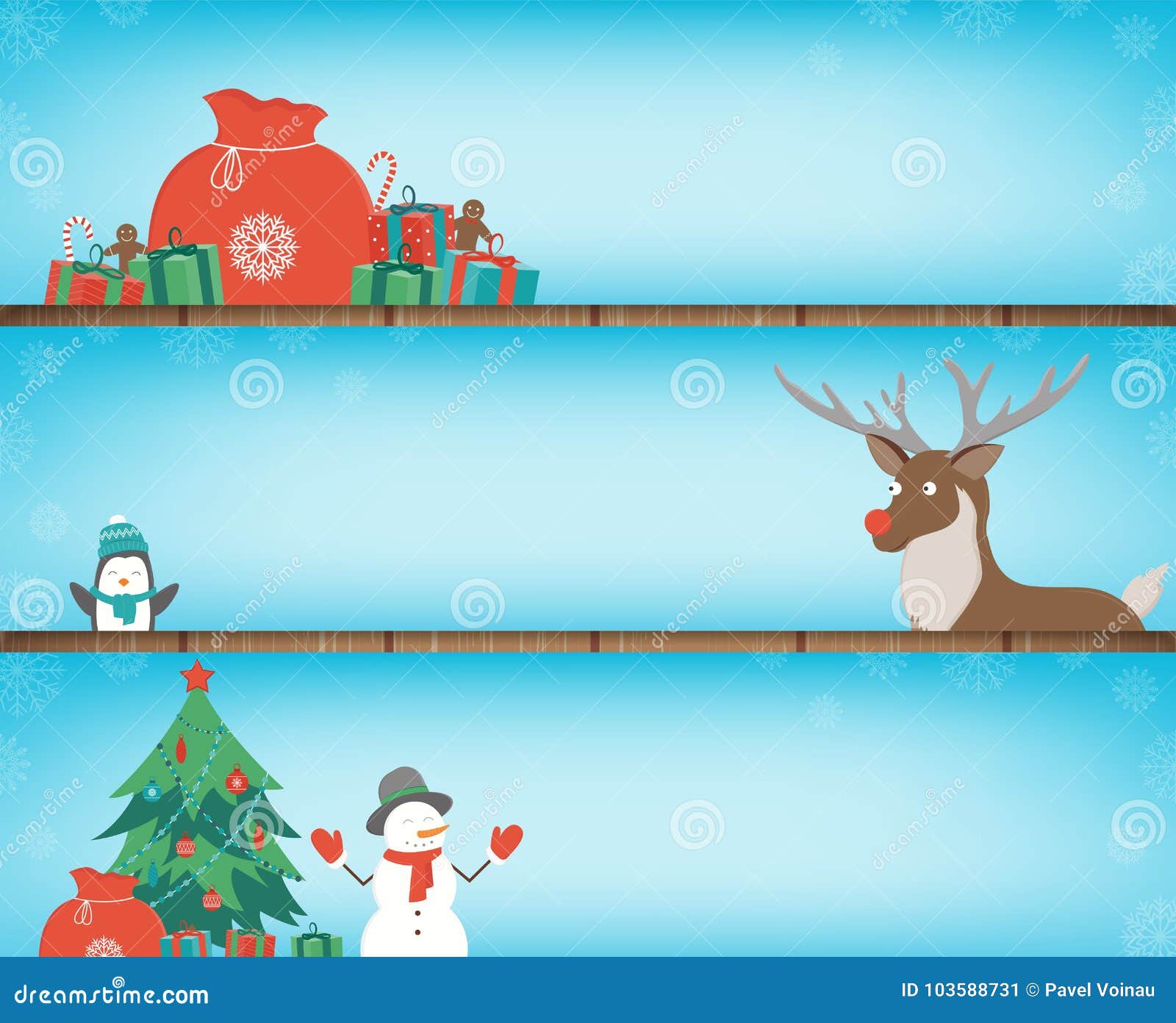 Christmas Banners Set with Decoration Elements. Santa Claus, Christmas ...