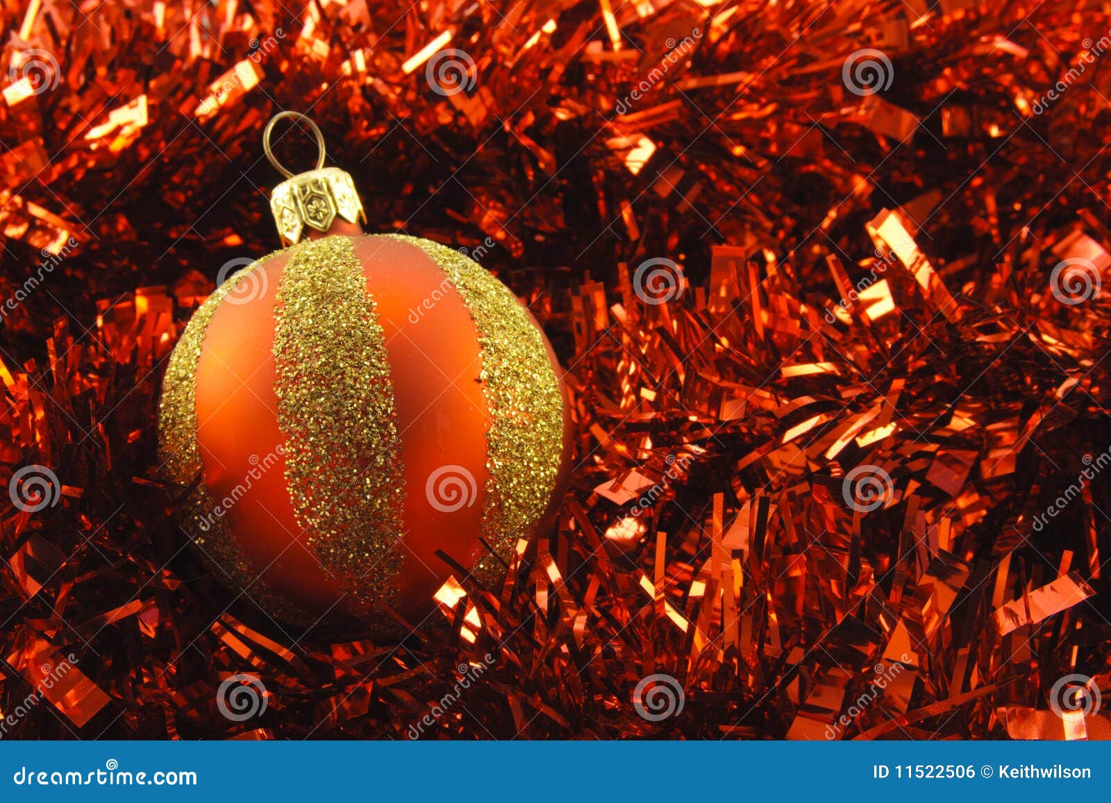 Christmas Bauble And Tinsel Stock Photo Image of seasonal, celebrate