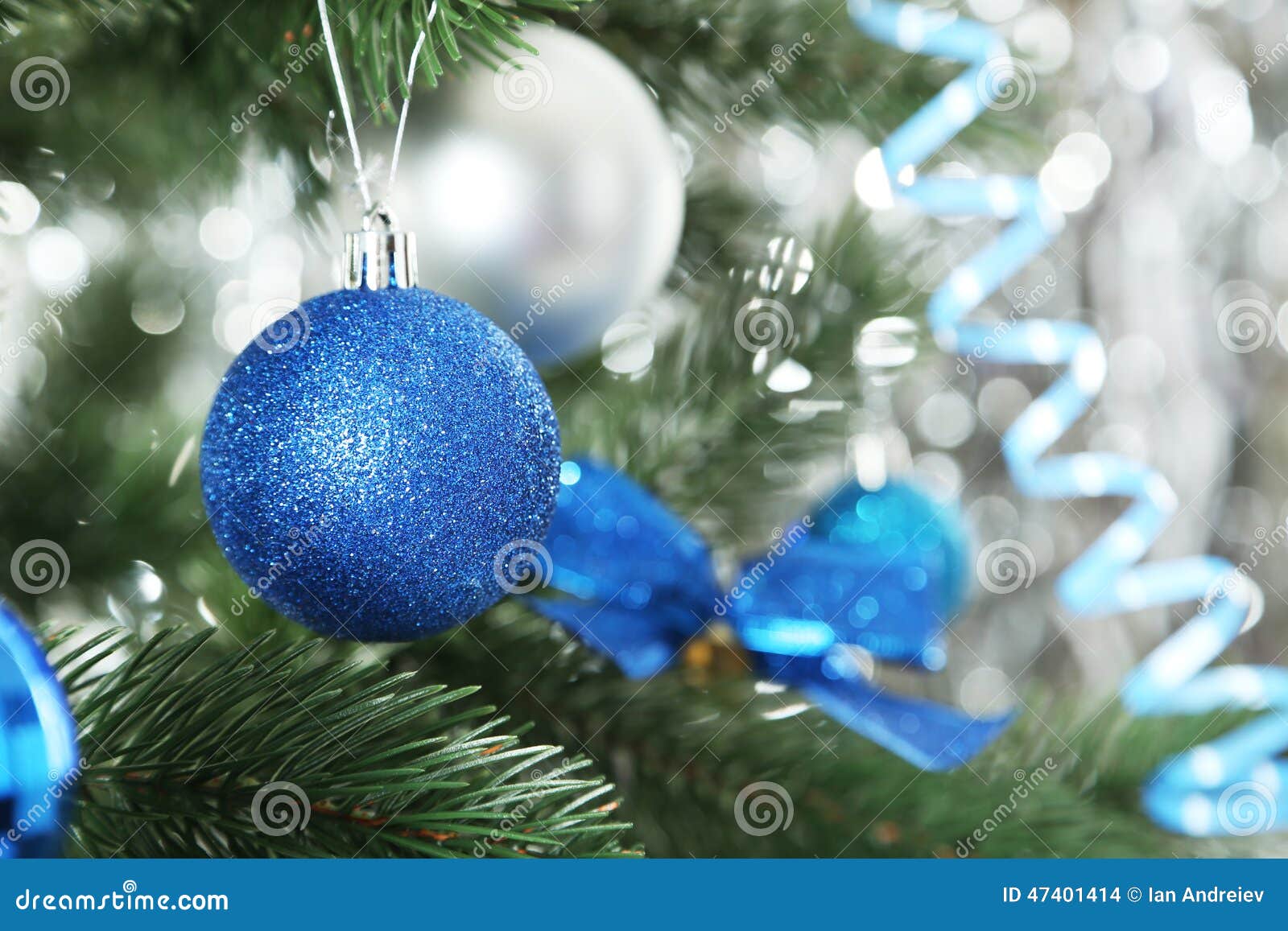 Christmas Baubles on Christmas Tree, Close Up Stock Photo - Image of ...