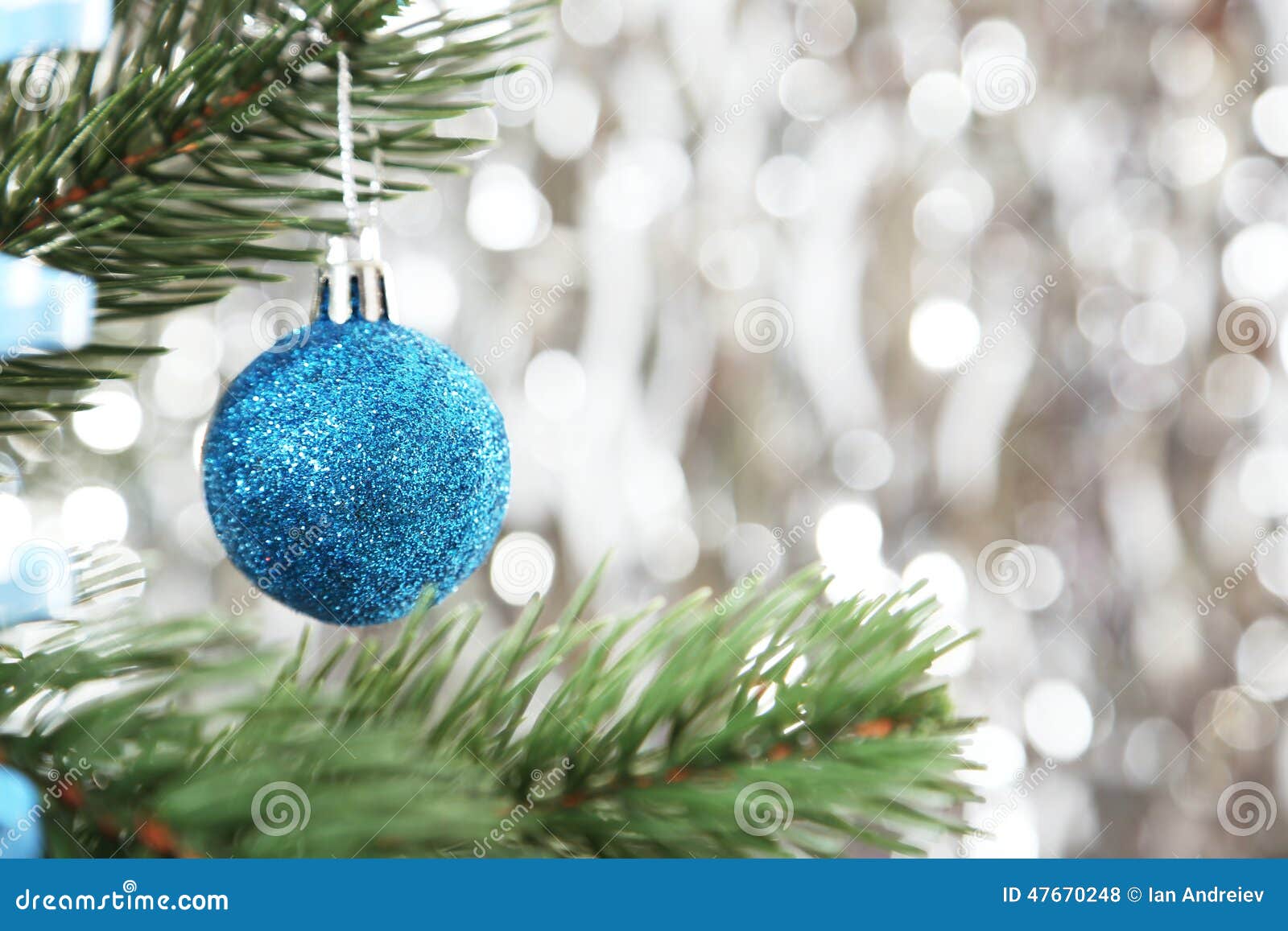 Christmas Baubles on Christmas Tree, Close Up Stock Photo - Image of ...