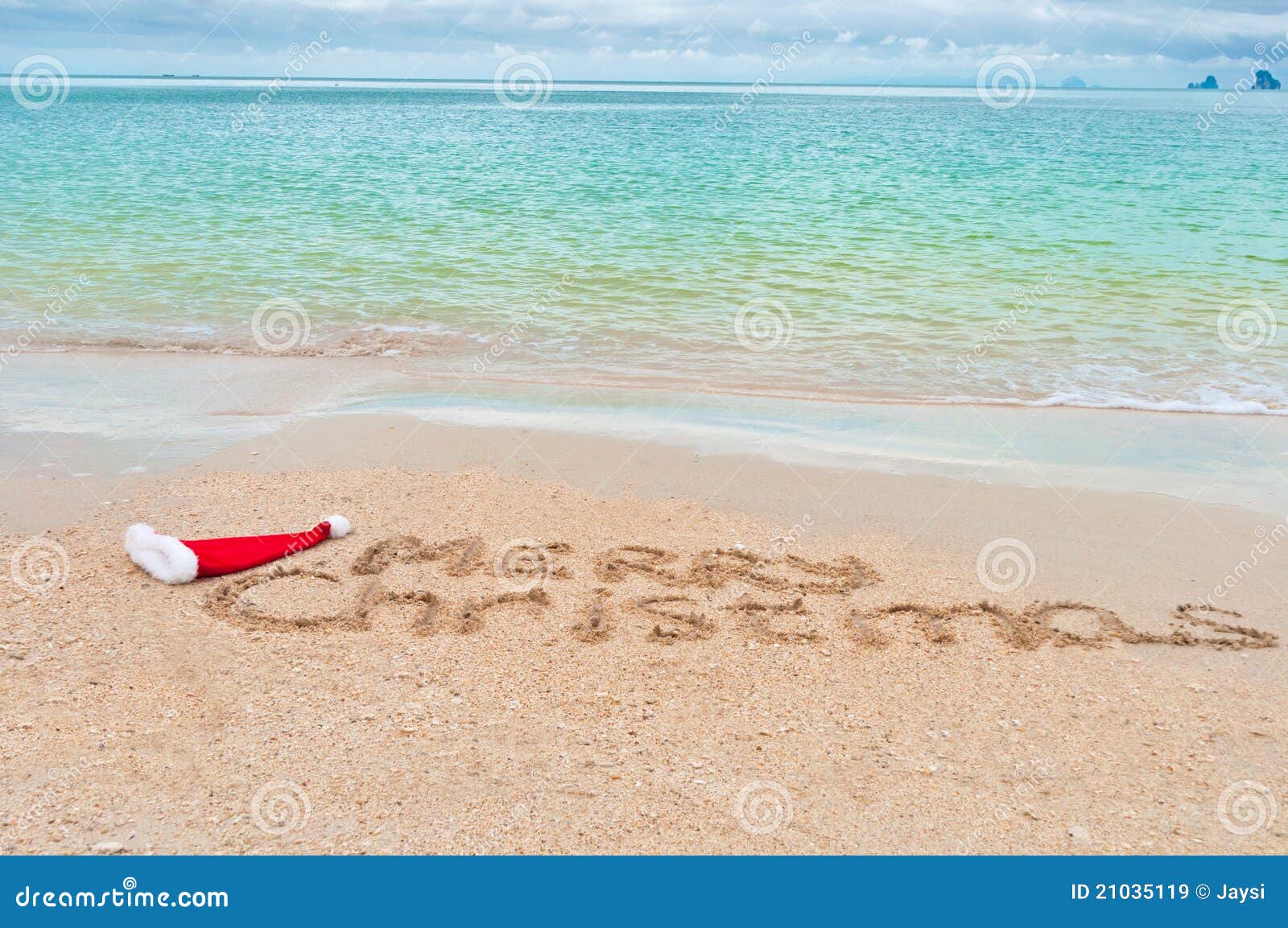 Christmas on Beach Holiday Background Stock Image Image of