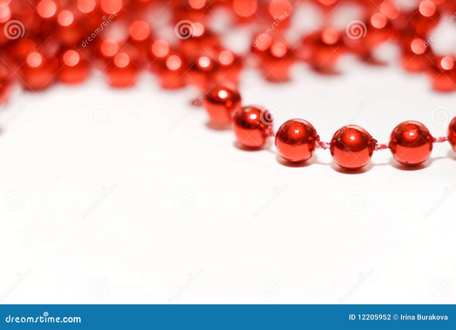 Christmas beads and lights stock photo. Image of shiny 12205952