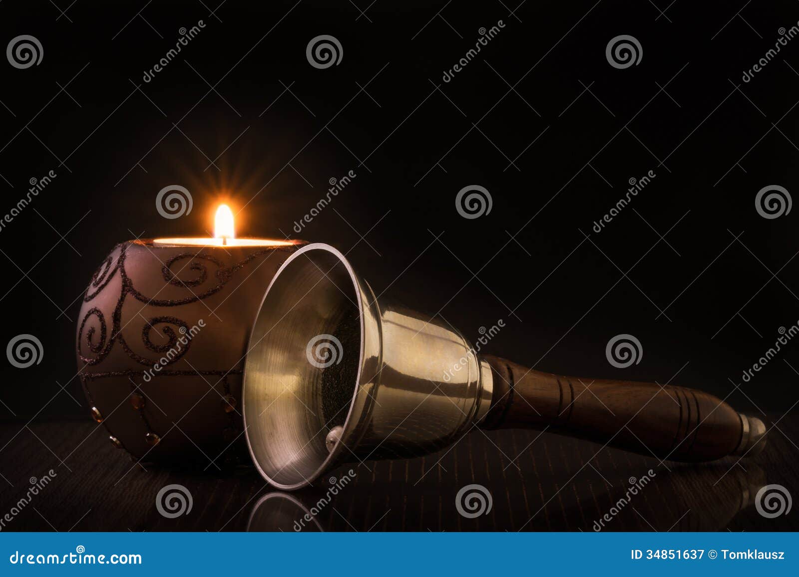 Christmas Bell and Candle stock image. Image of concepts 34851637