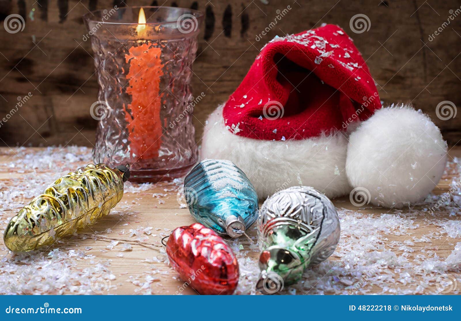Christmas bell and candle stock photo. Image of comfort 48222218