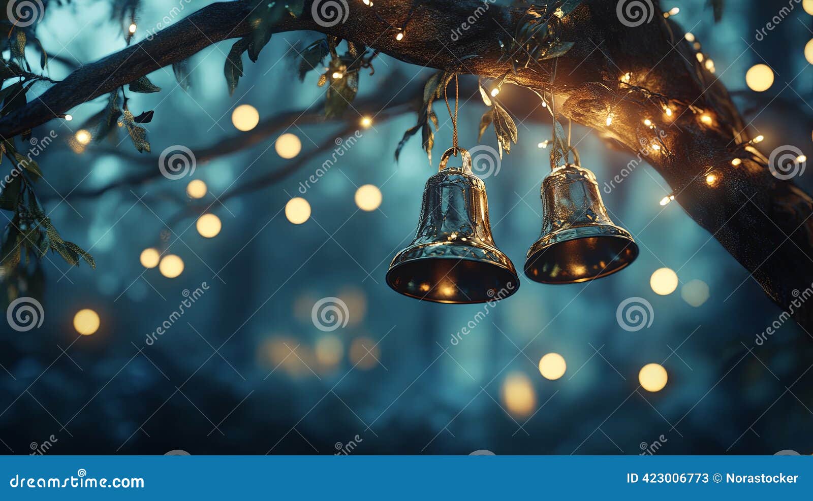 Christmas background, Christmas wallpaper, Festive Christmas ornaments  including illuminated stars glass baubles with reindeer and gold bells  72668187 Stock Photo at Vecteezy, image size:1600x987