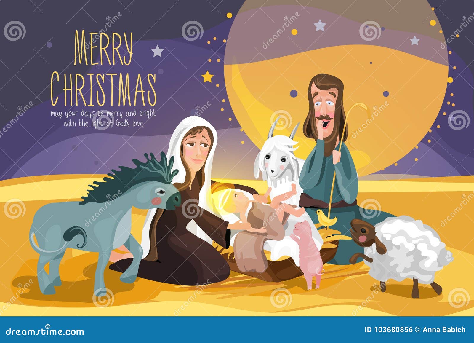 Christmas Bible Story. Christmas Nativity Card Stock Vector ...