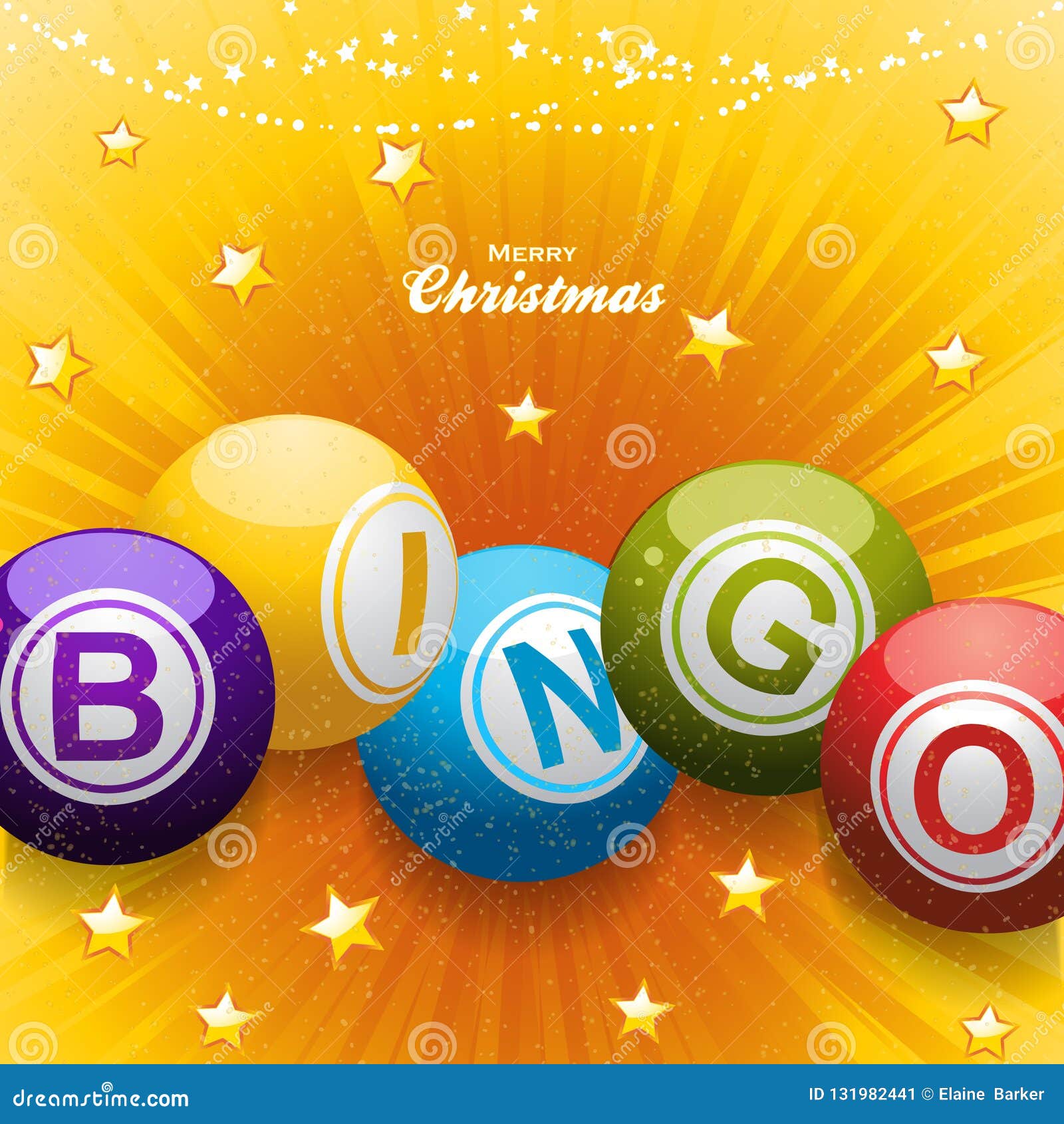 Christmas Bingo Balls Festive Background Stock Illustration ...