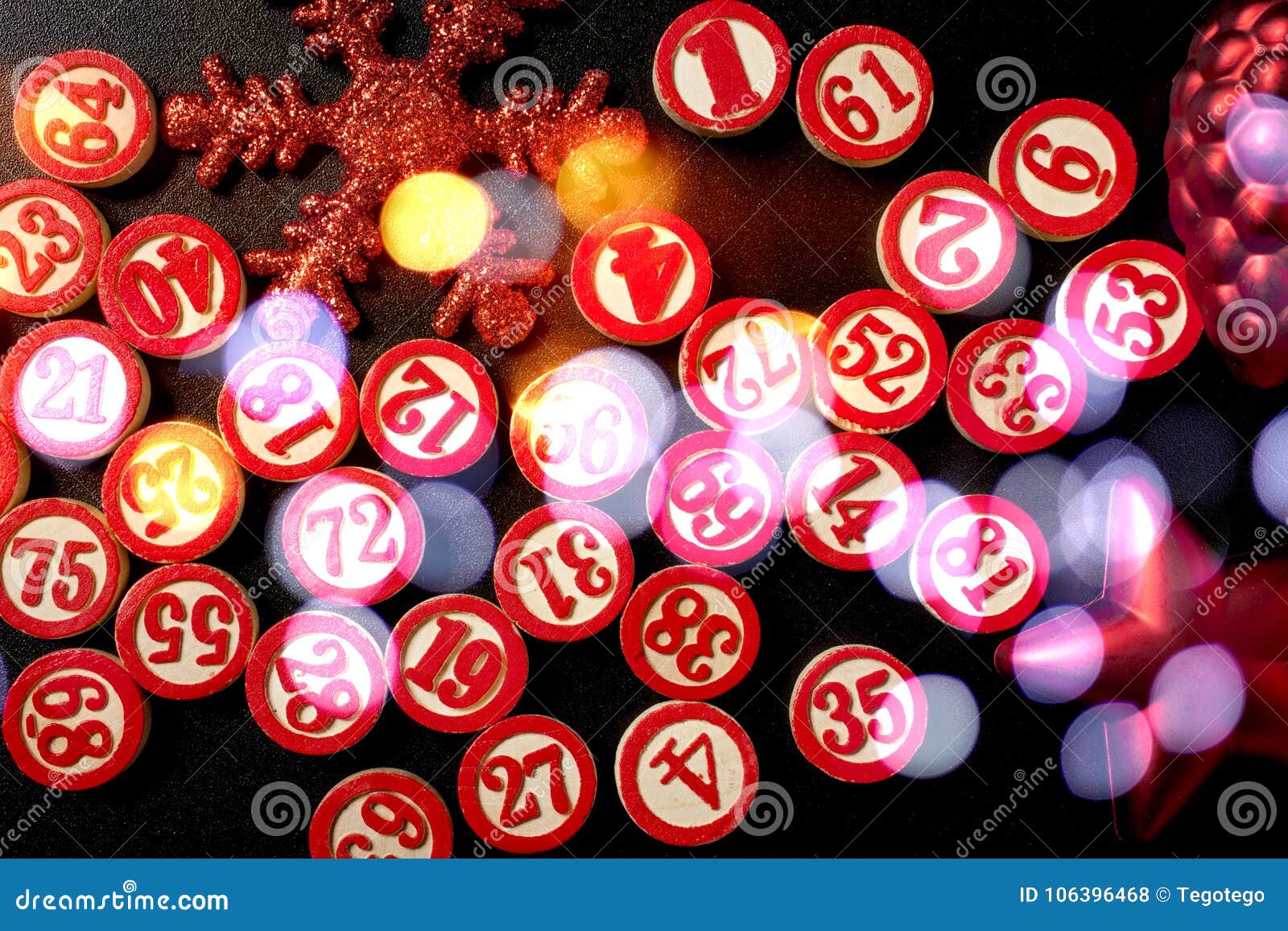 Christmas Bingo Numbers Flat Style Stock Photo Image of