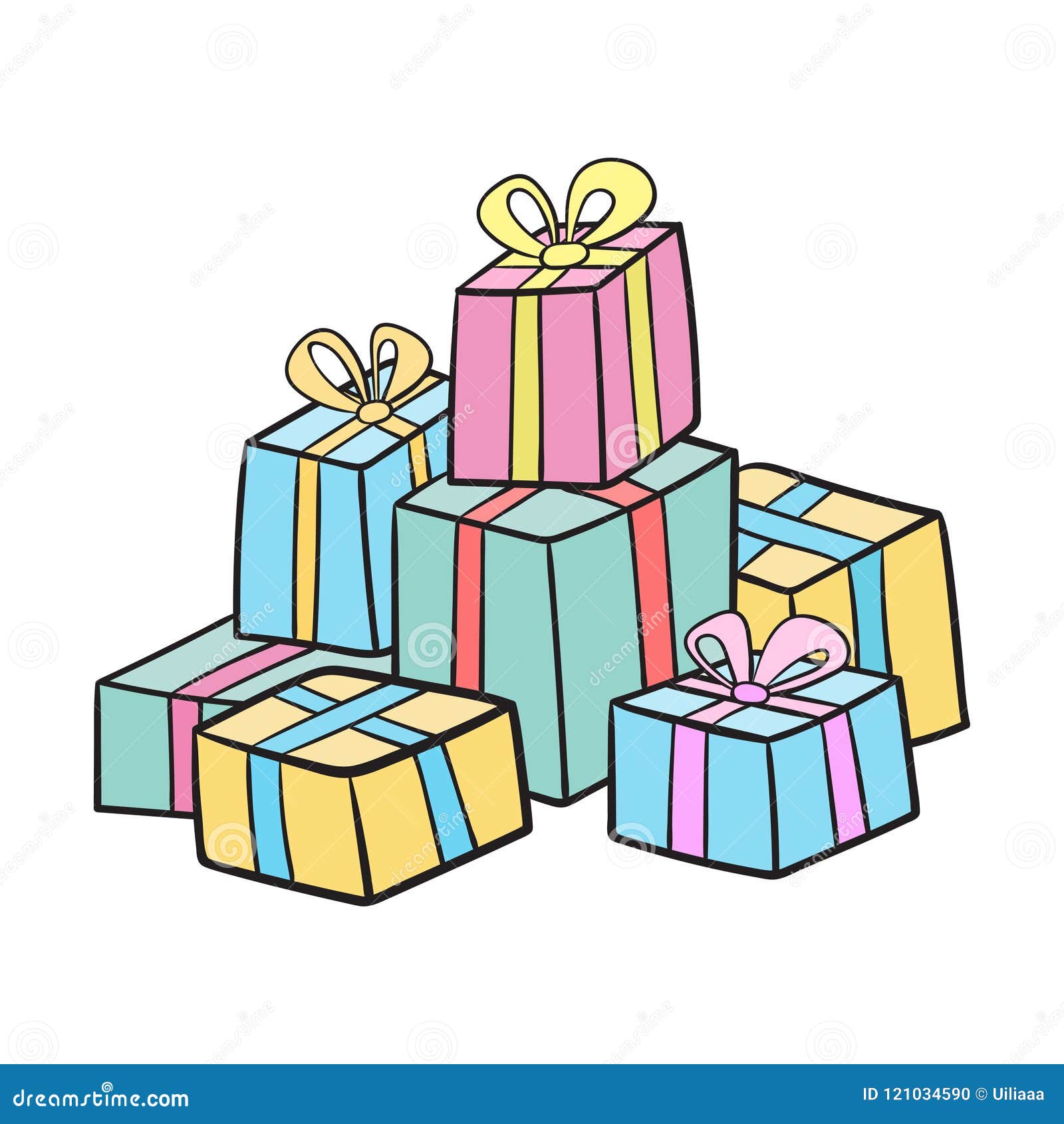 Christmas or Birthday Presents Collection. Stock Vector - Illustration of  gift, happiness: 121034590