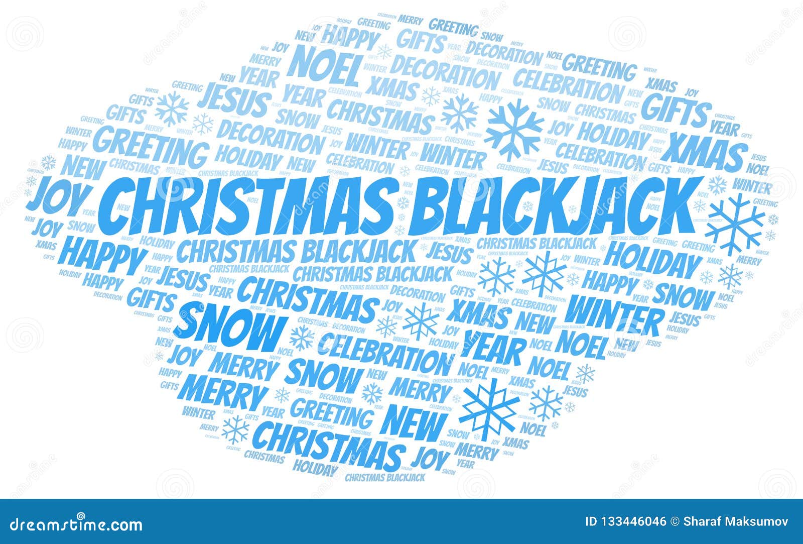 Christmas Blackjack Word Cloud Stock Illustration Illustration of