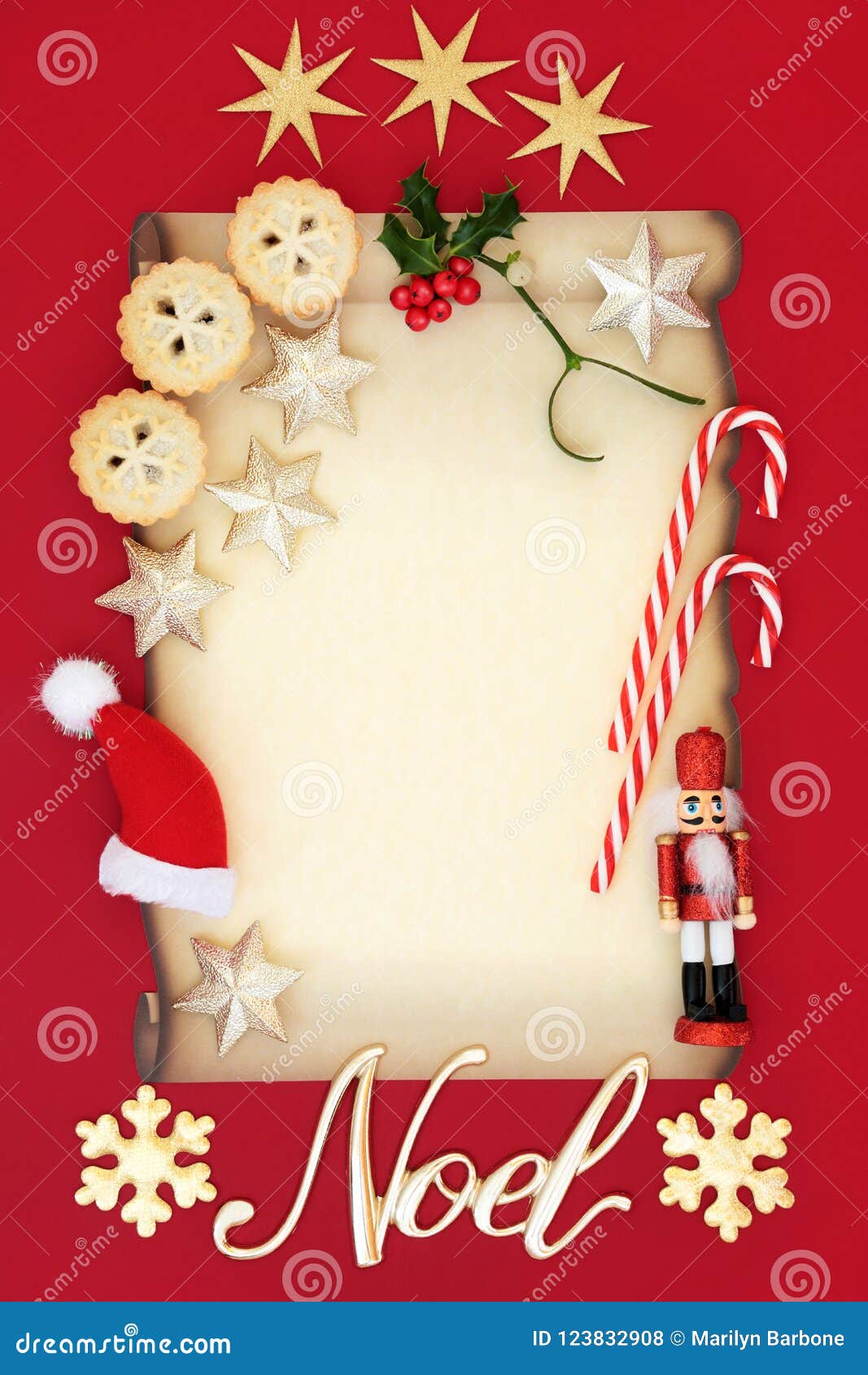 Letter Father Christmas Invitation Blank Parchment Stock Photo 1212836197