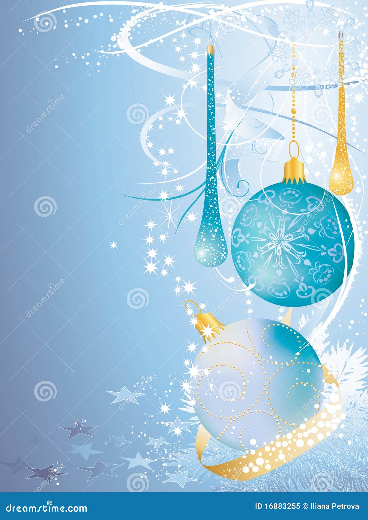 Christmas Blue and Gold Card Stock Vector - Illustration of artistic ...