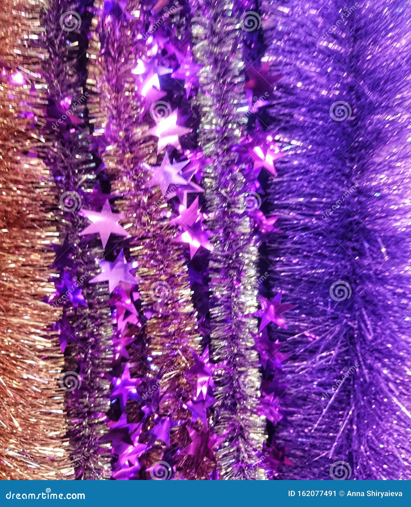 Bright Beautiful Festive Christmas Tinsel. Stock Image Image of