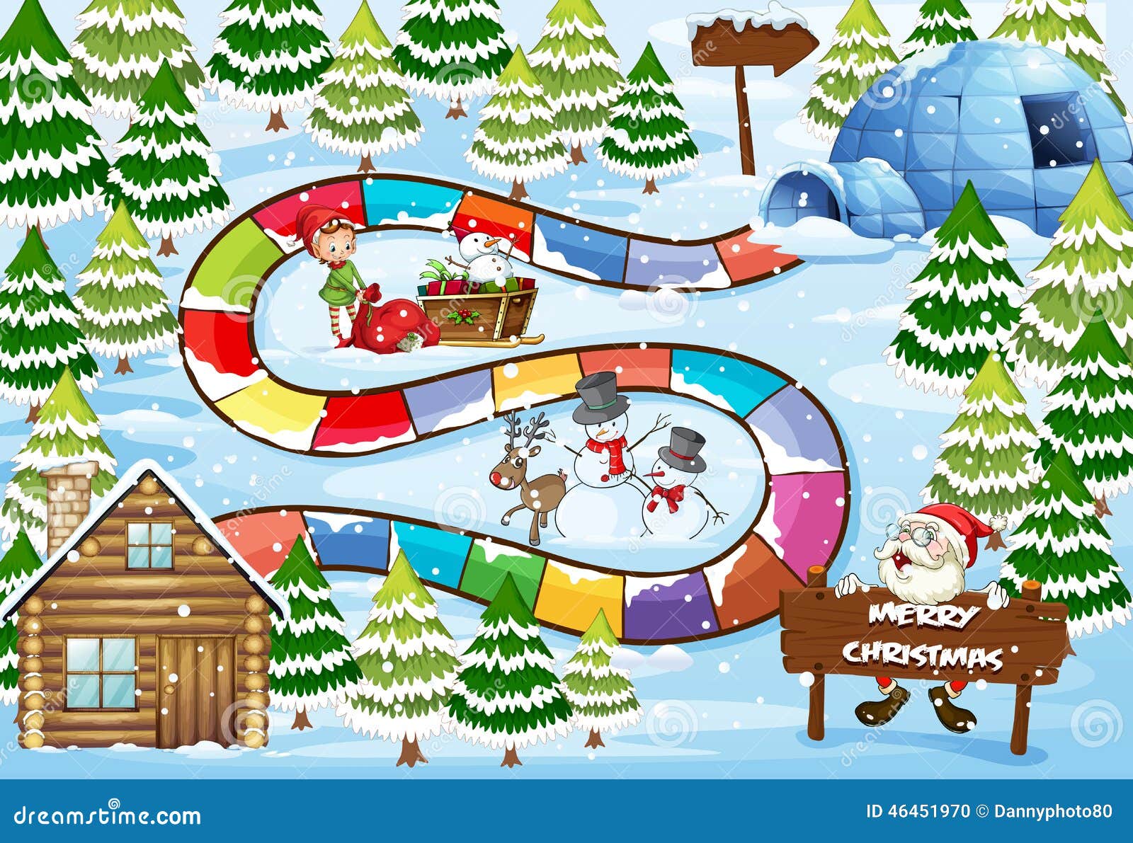 Christmas board game stock vector. Illustration of cold ... Christmas board game