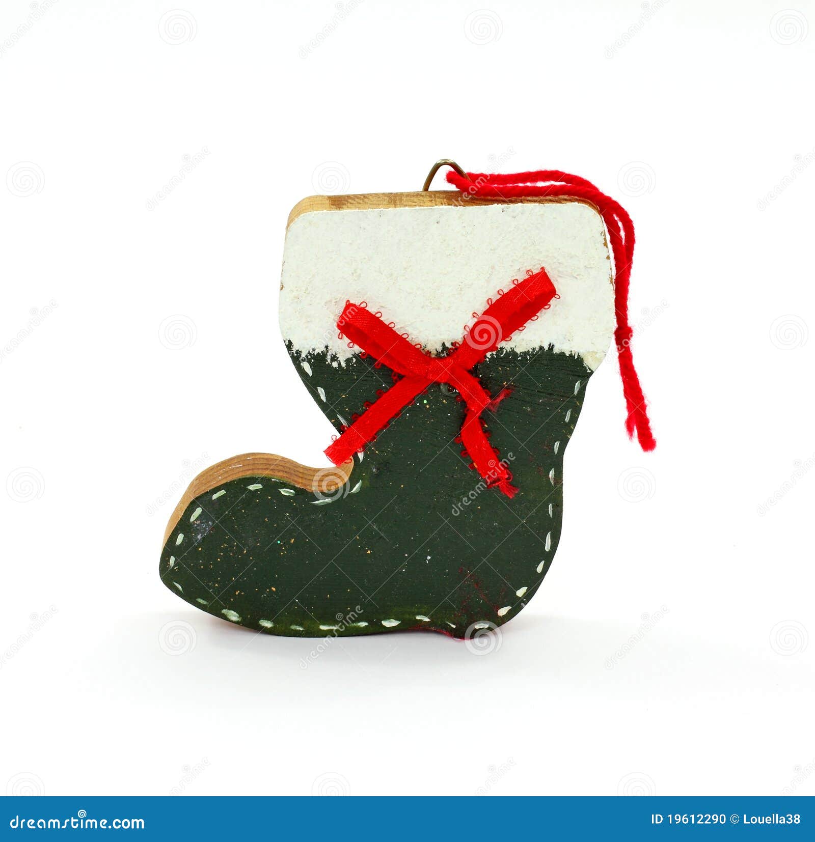 Christmas Boot Homemade Ornament Stock Photo Image of wooden