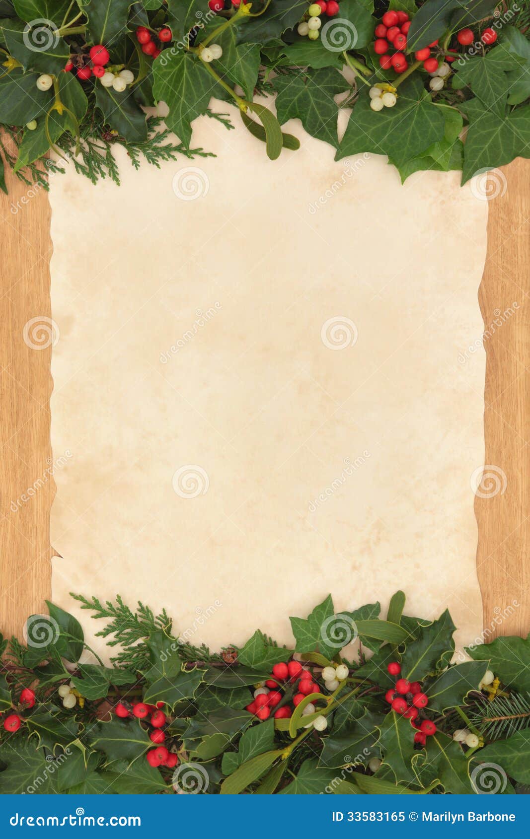 Christmas Concept On Aged Parchment Paper Stock Photo 162115691