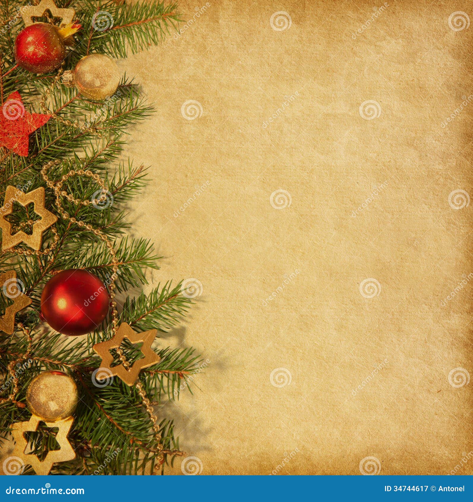 Christmas Border Stock Image Image Of Retrospect Paper 34744617