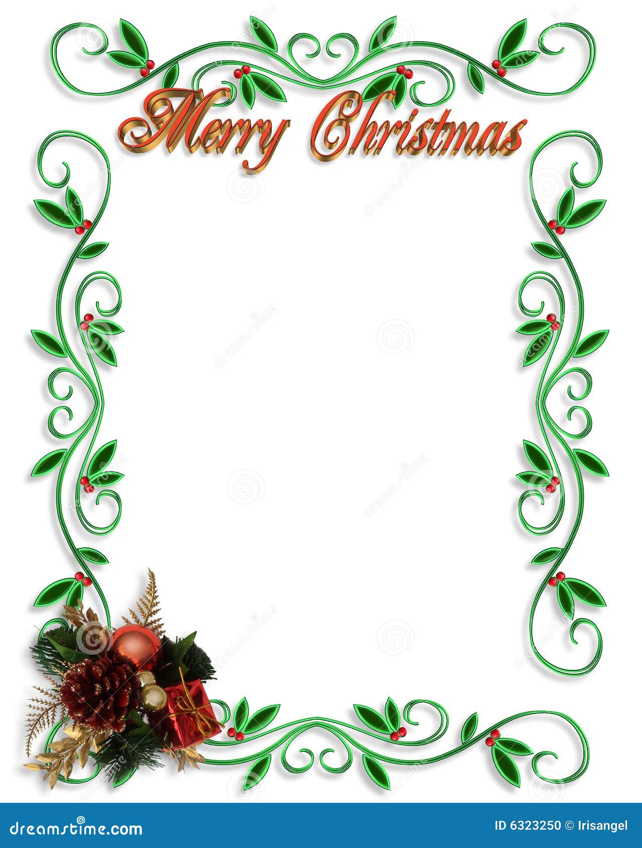 Christmas Border design stock illustration. Illustration of berries ...