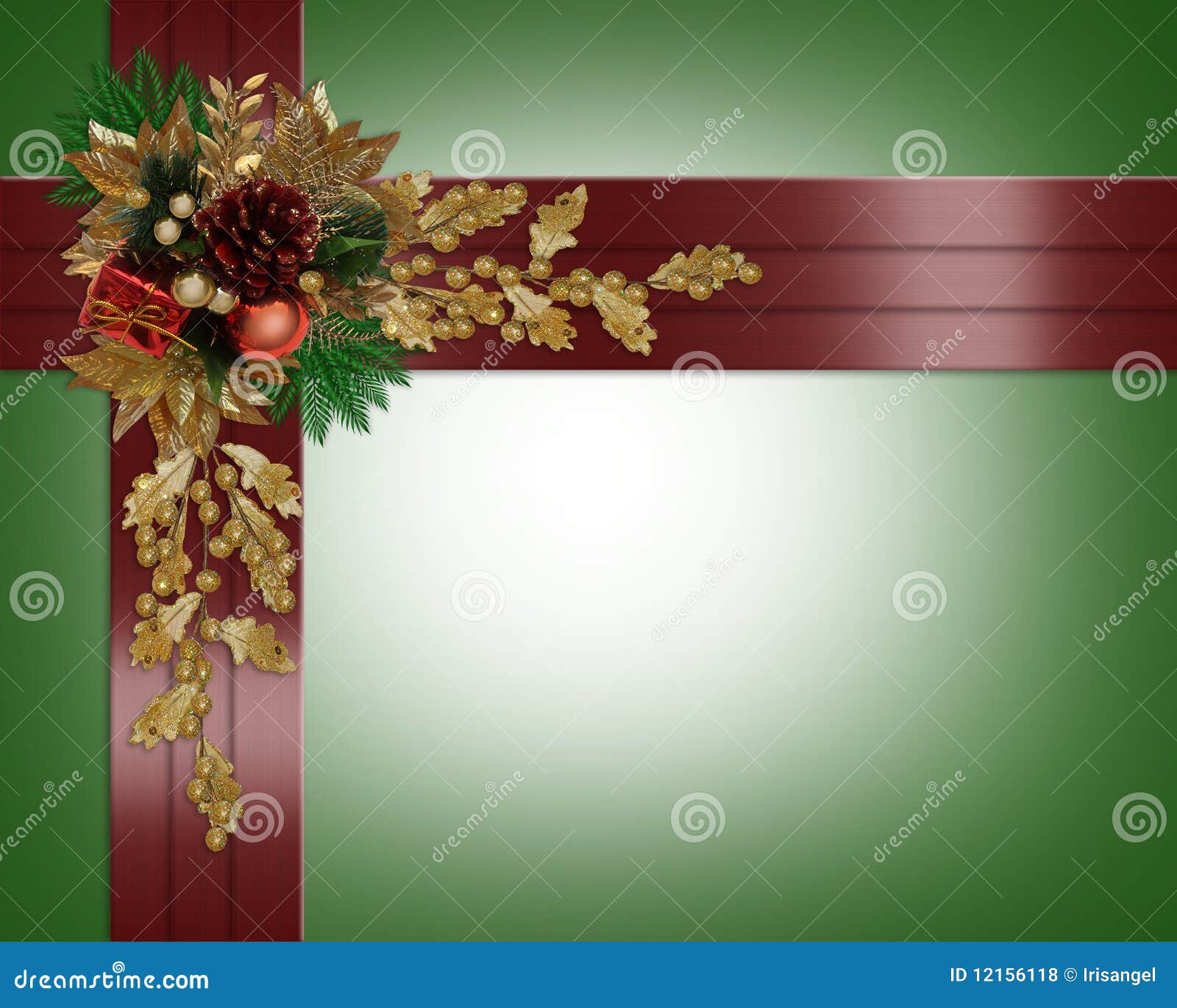 Christmas Border Elegant Red Ribbons Stock Illustration - Illustration ...