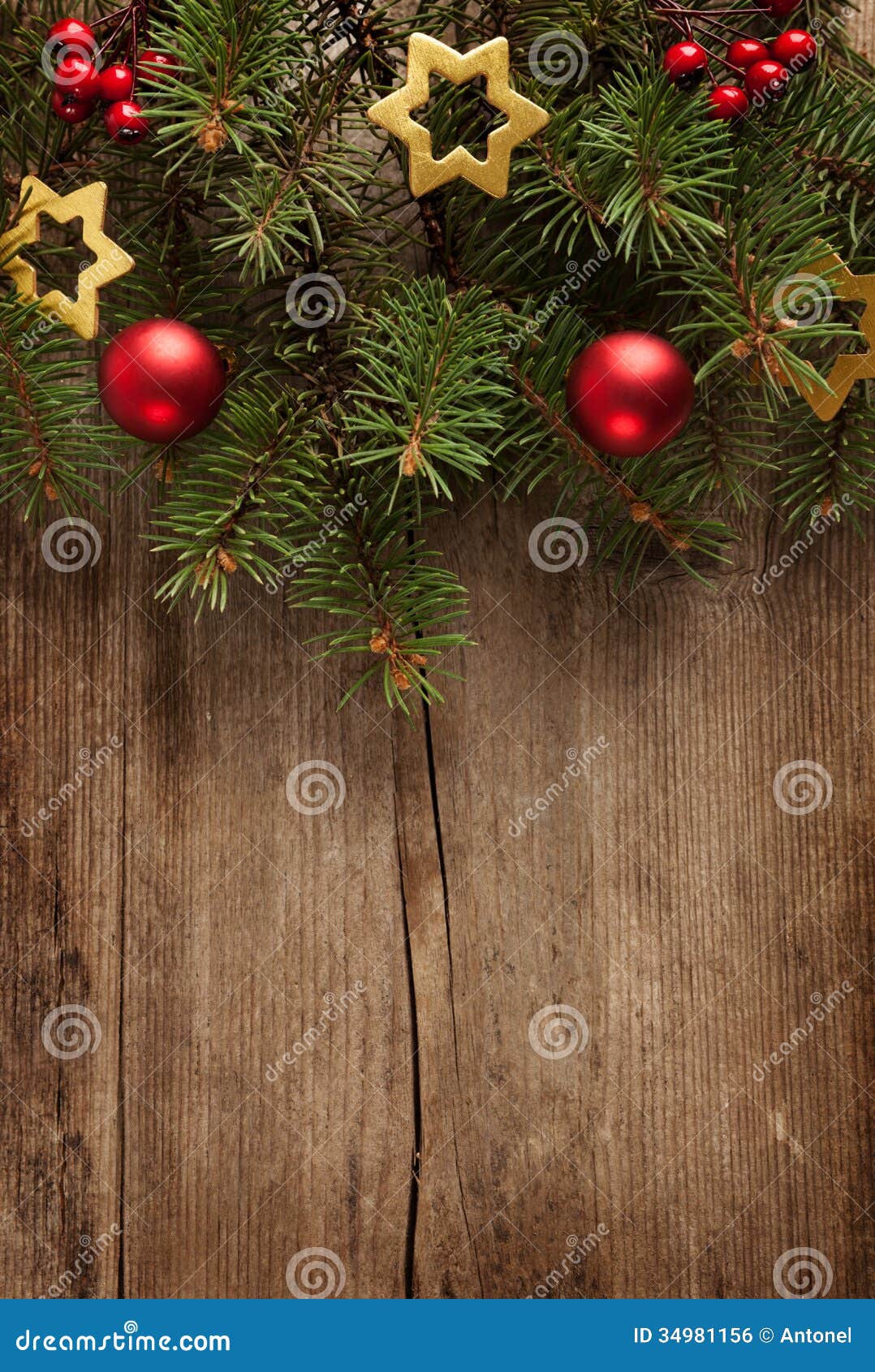 Christmas border. stock photo. Image of rough, plank - 34981156