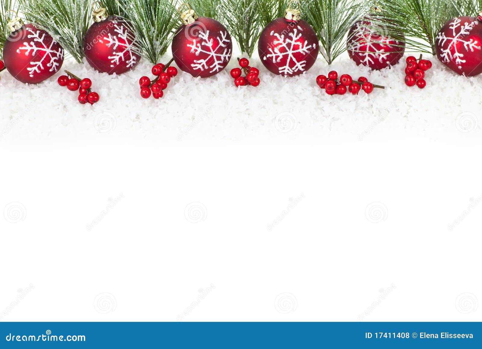 Christmas Border With Red Ornaments Royalty Free Stock Photos - Image ...