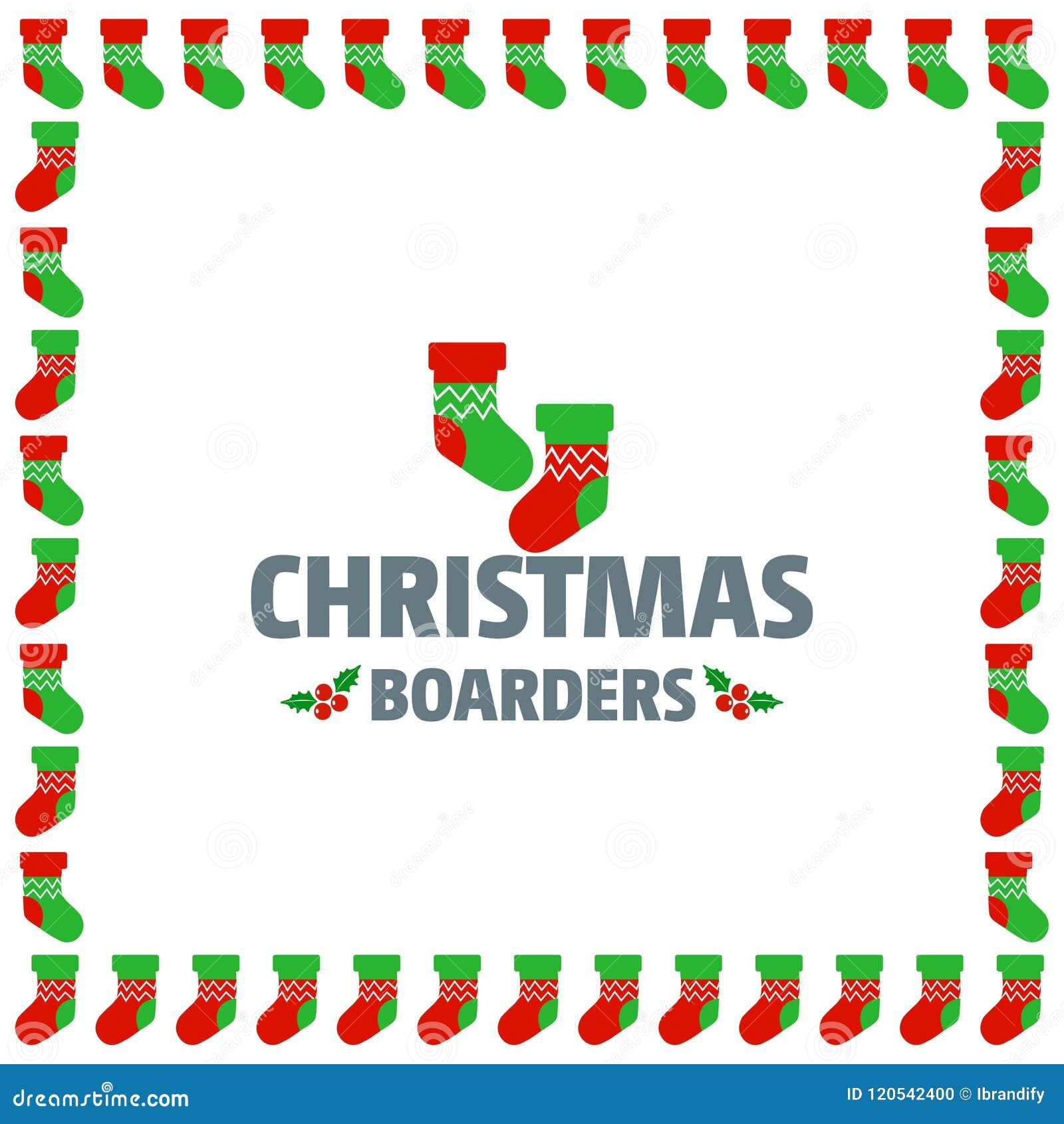 Christmas Border of Socks Vector Stock Vector Illustration of drawing