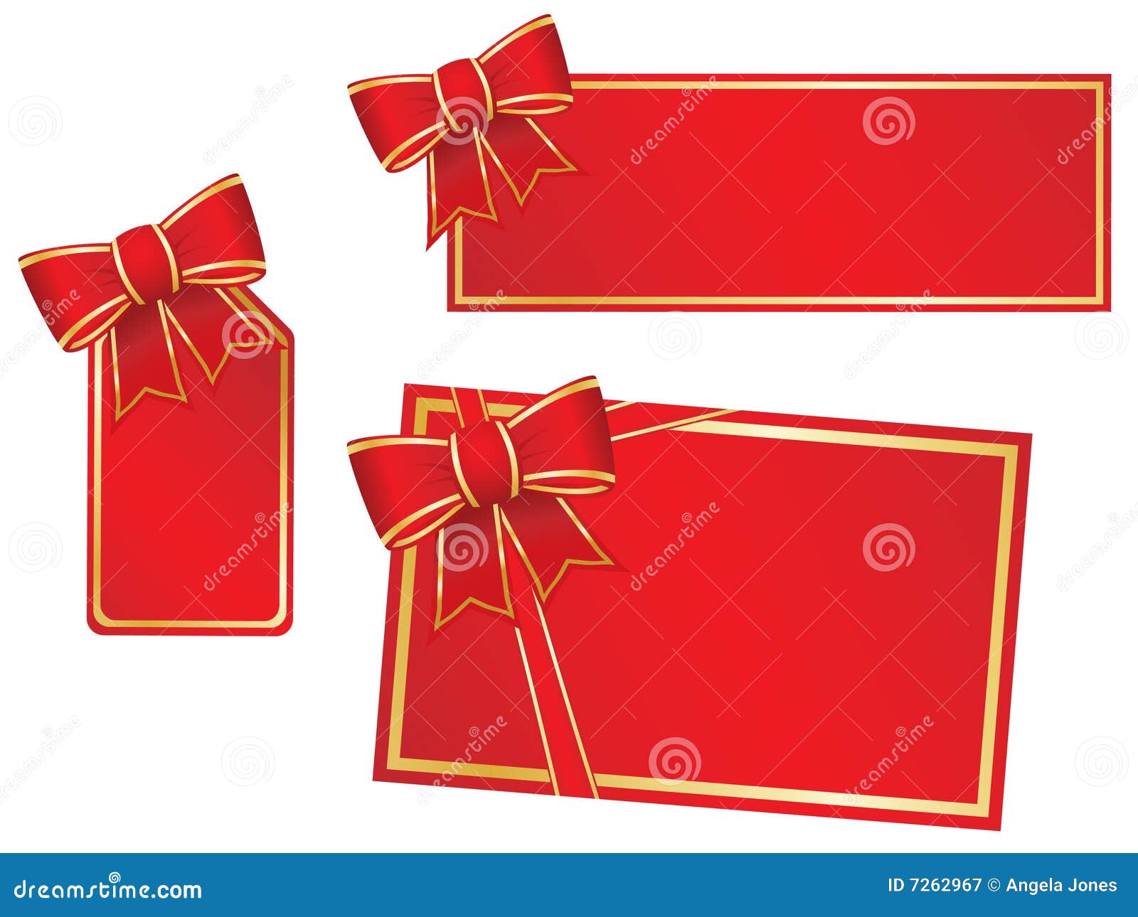 Christmas bows and t cards Royalty Free Stock
