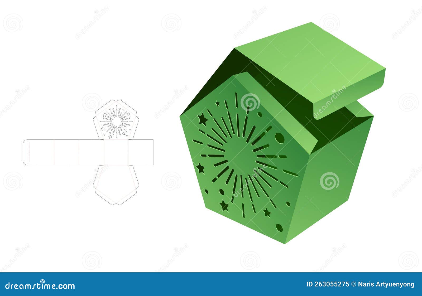 Christmas Box Die Cut Template Design Stock Vector Illustration of Christmas Box Die Cut Template Design Stock Vector Illustration of