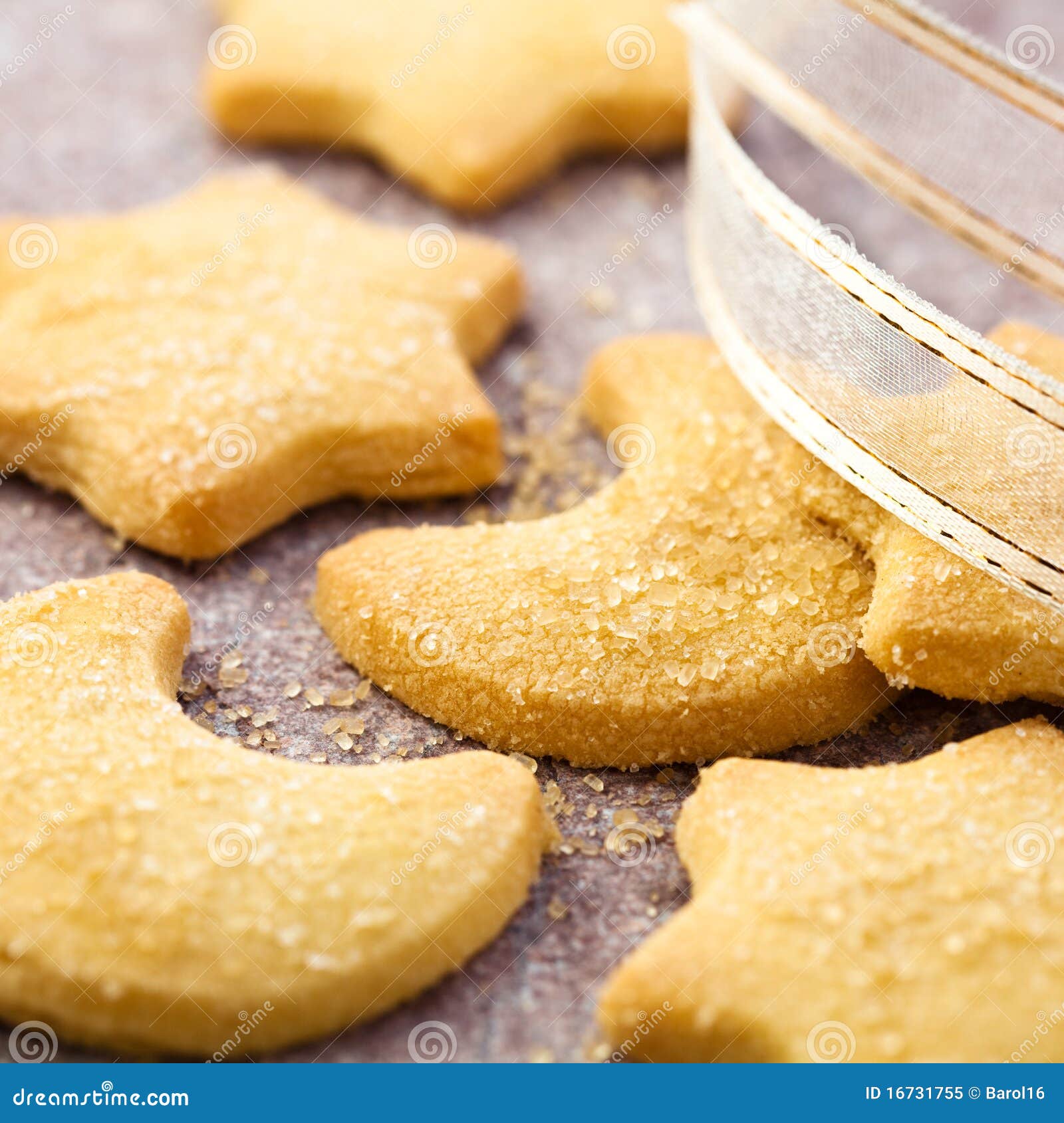 Christmas Butter Biscuits with Brown Sugar Stock Image Image of close