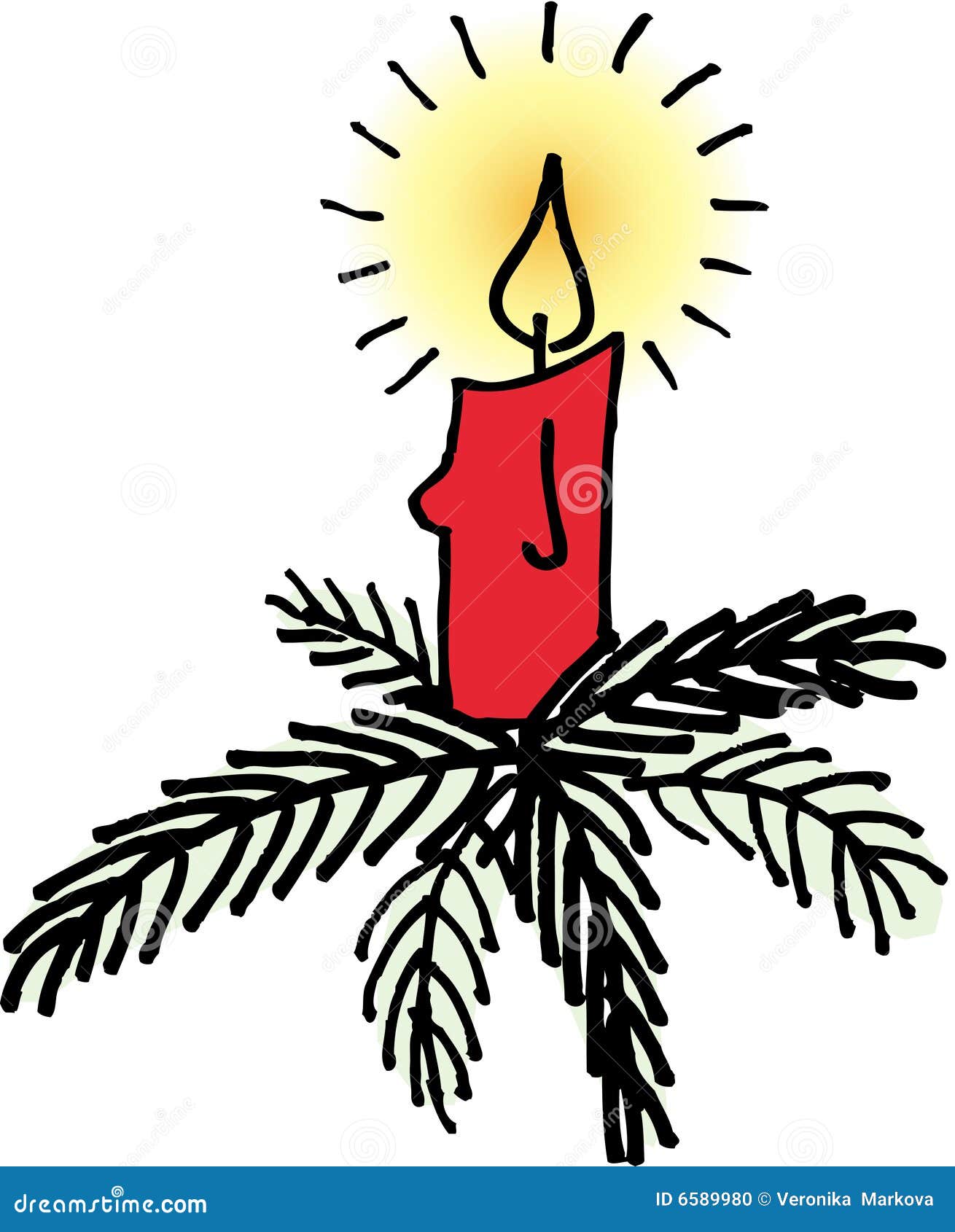 Christmas candle stock vector. Illustration of vector 6589980