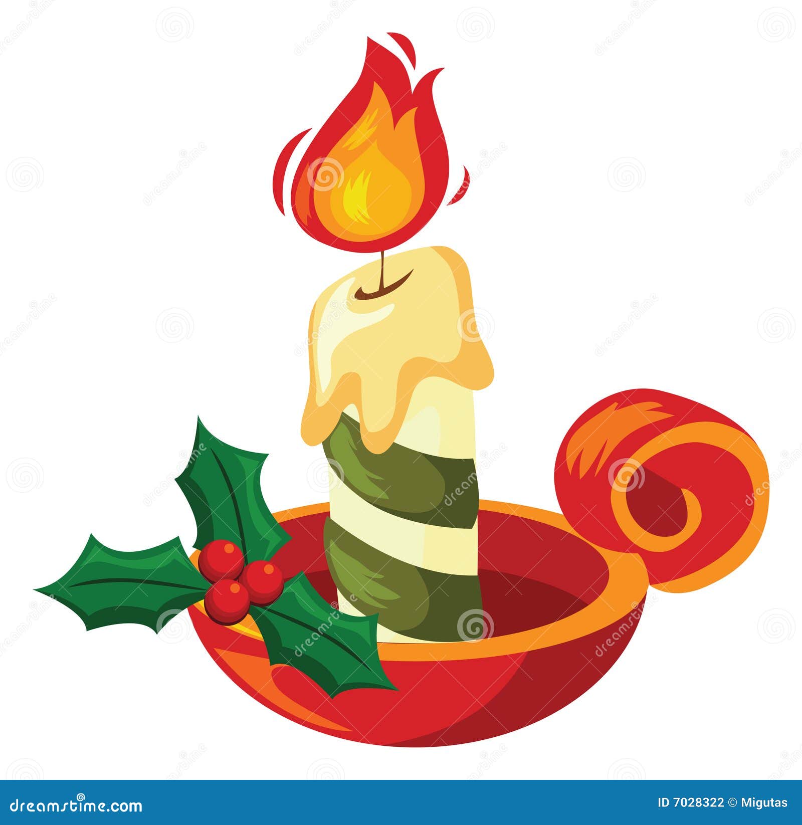 Christmas candle stock vector. Illustration of vector - 7028322