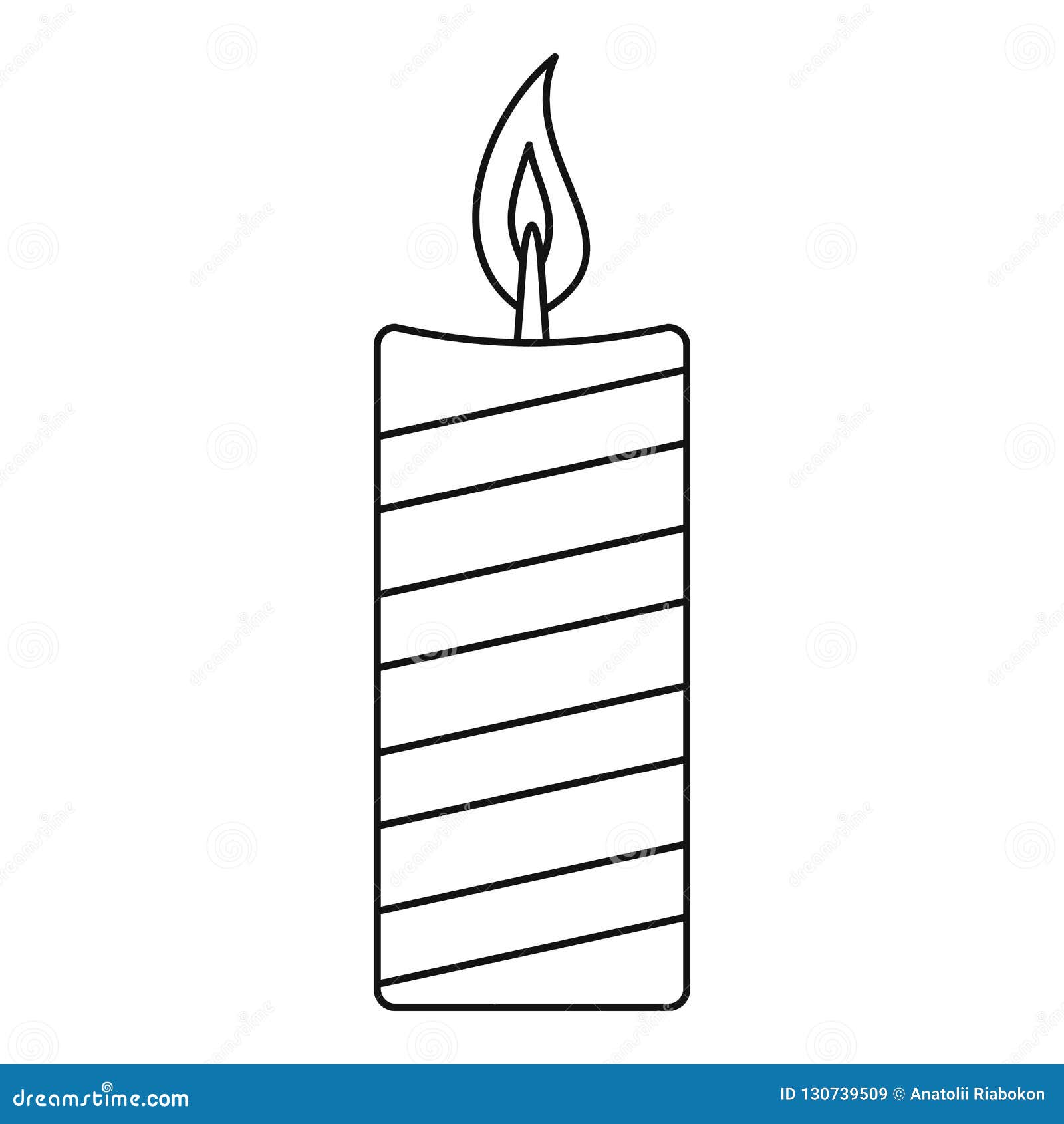 Christmas Candle Icon, Outline Style Stock Vector Illustration of holly, icon 130739509