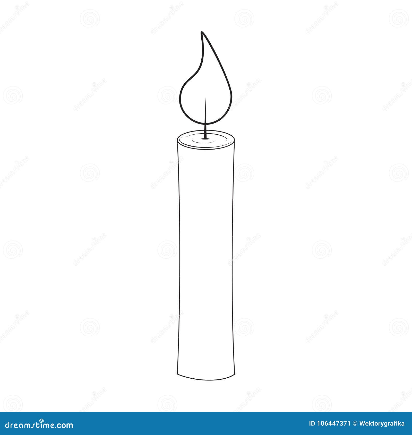 Christmas Candle Outline for Christmas Design Isolated on White Stock Vector Illustration of