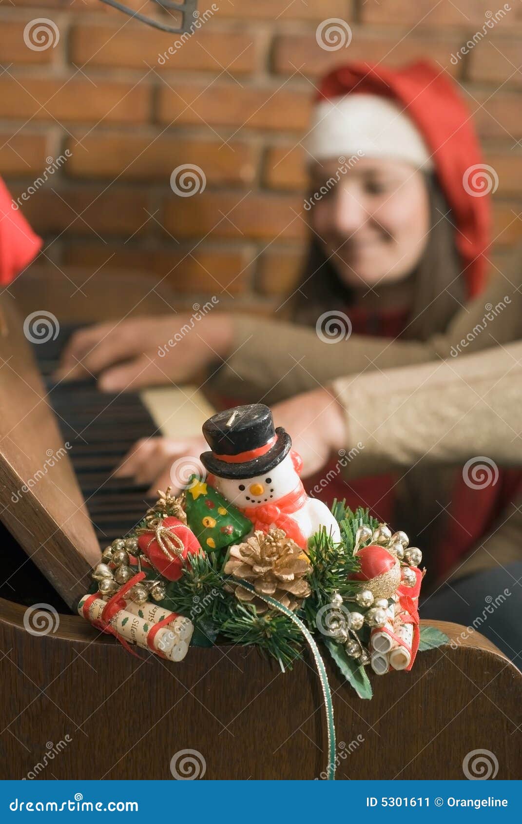 A Christmas Candle and Piano Stock Image Image of granddaughter