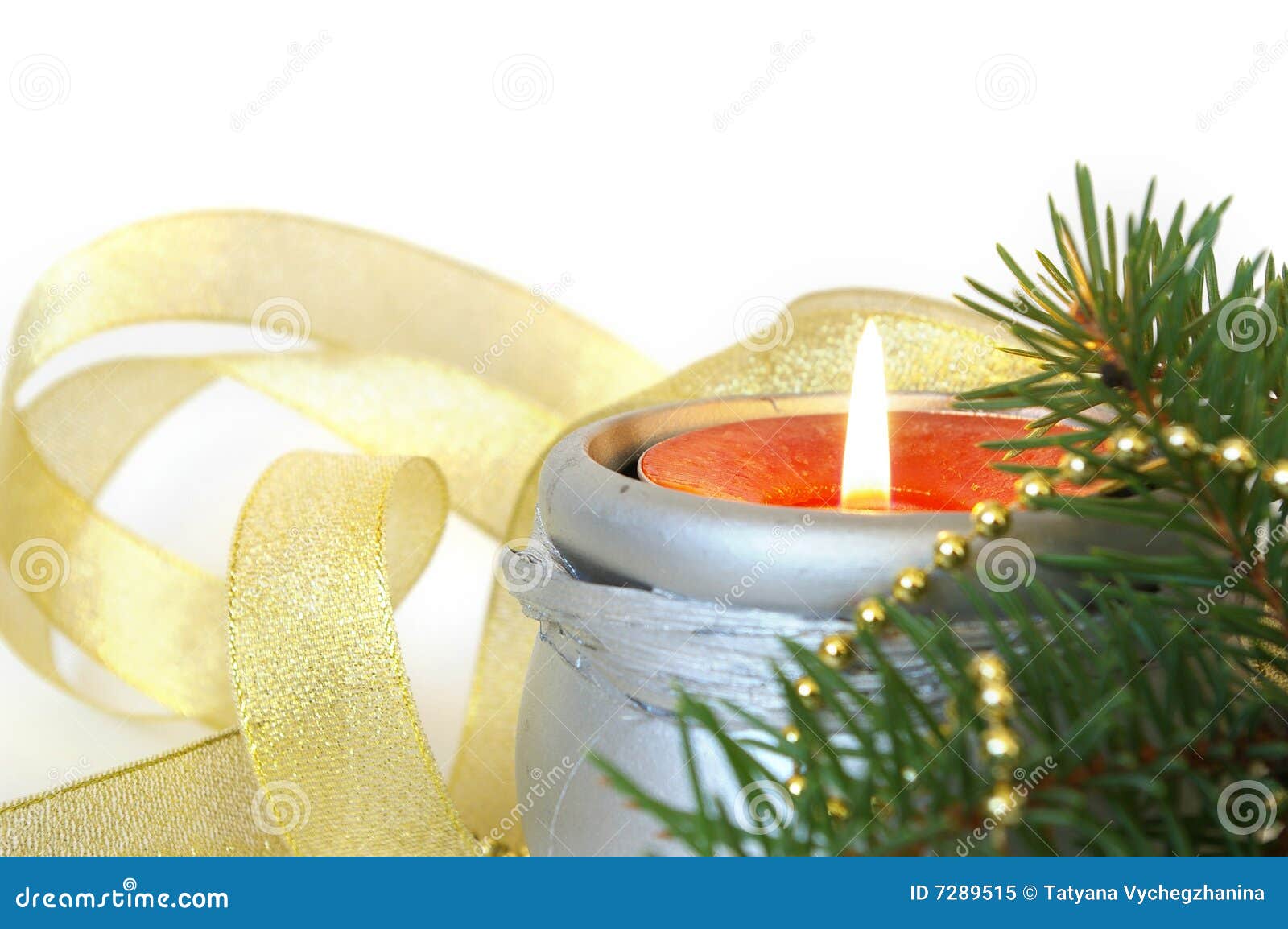 Christmas candle on white stock image. Image of festive 7289515