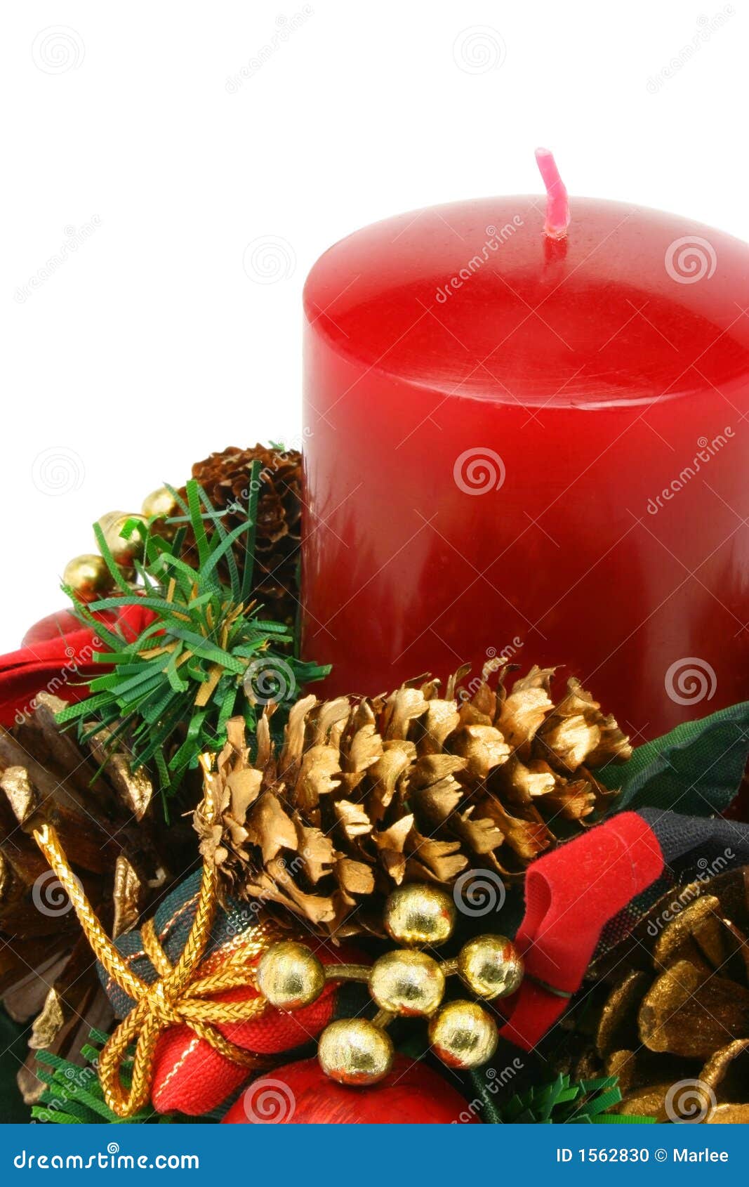 Christmas Candle on White Background (clipping Path Included) Stock Photo Image of xmas
