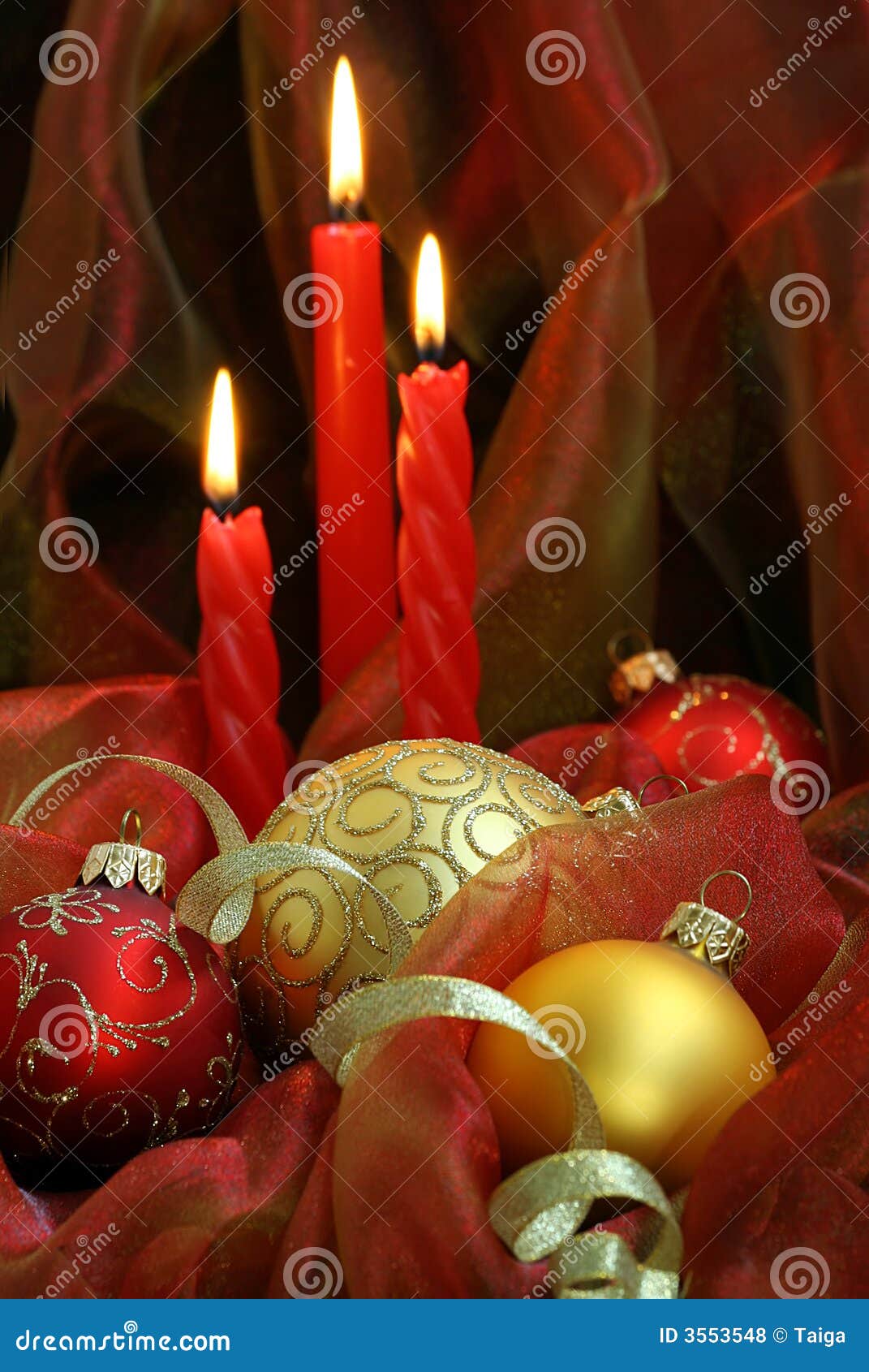 Christmas Candles & Baubles Royalty Free Stock Photos Image 3553548
