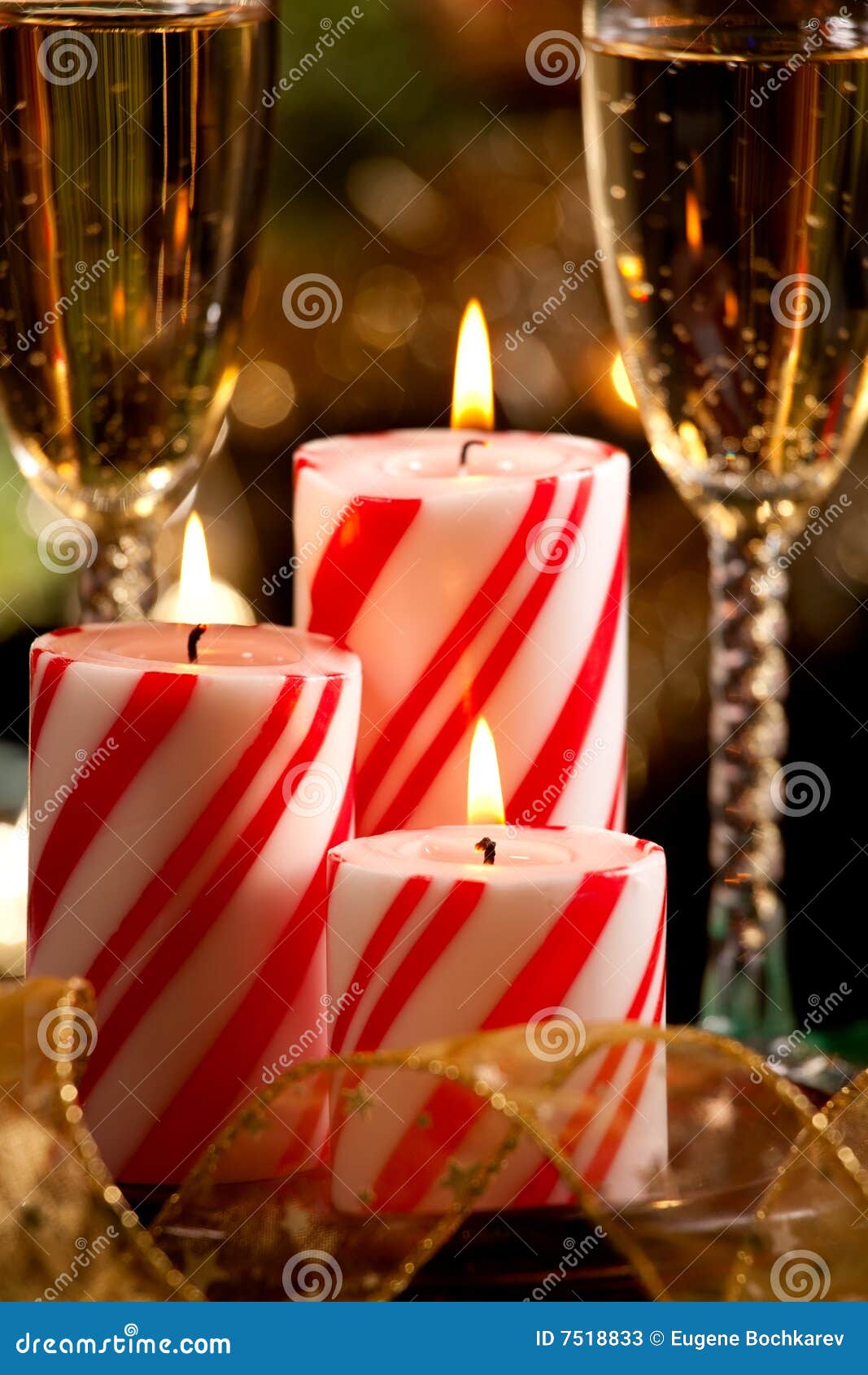 Christmas Candles and Champagne Stock Image Image of event, christmas