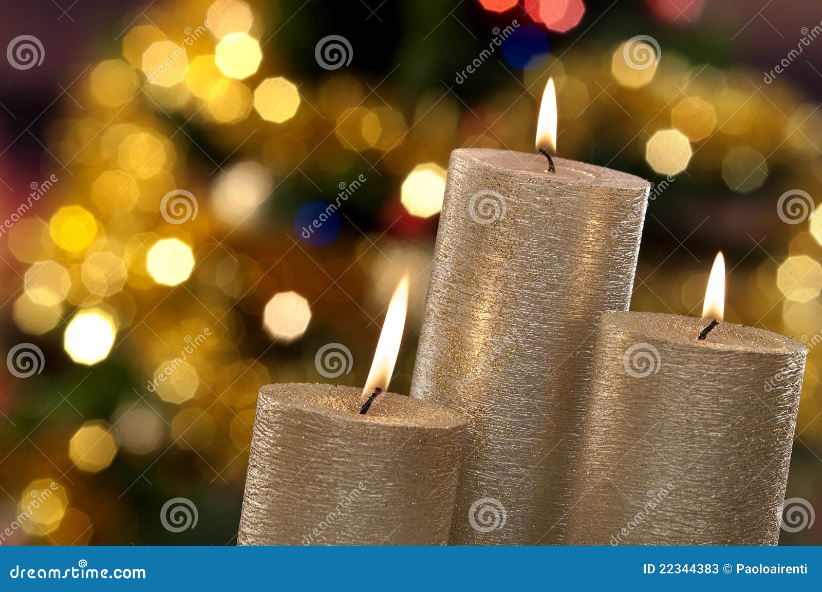Christmas Candles and Lights Stock Image Image of festivities, flame