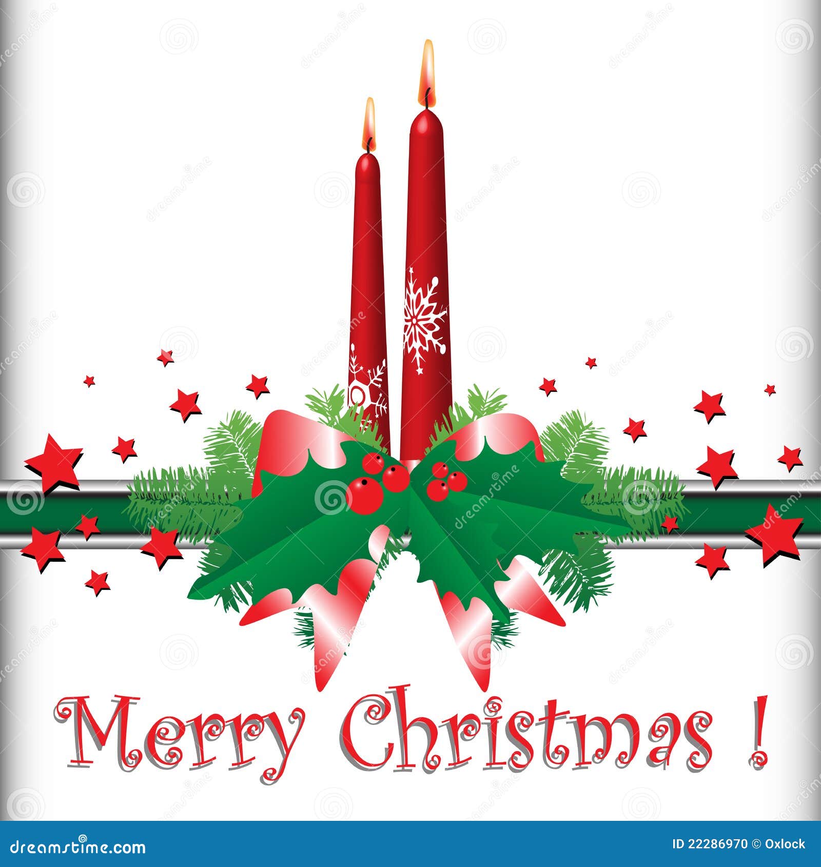 Christmas Candles And Red Stars Stock Vector Illustration Of Decor Light 22286970