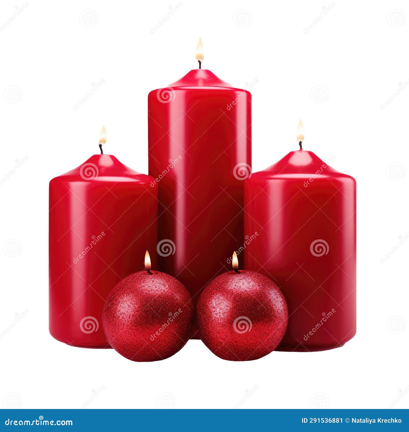 Christmas Candles on White Background. Stock Illustration Illustration of flame, romantic