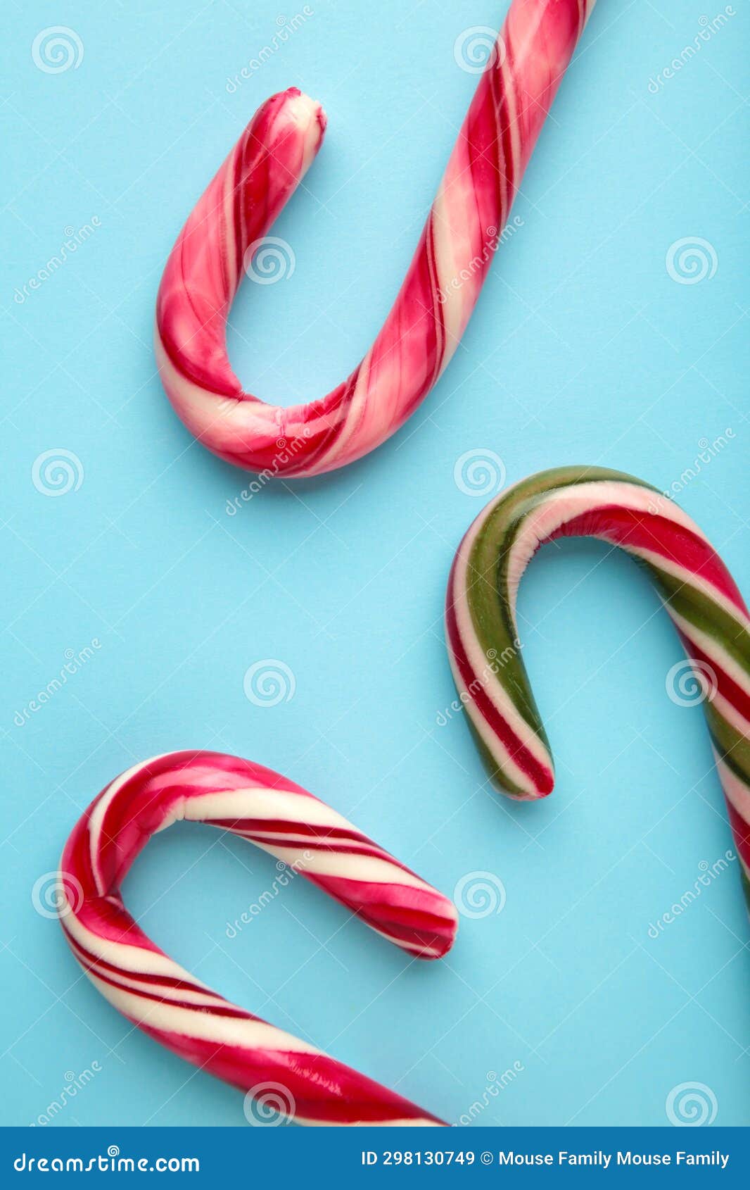 Christmas Candy Cane on Blue Background. Top View Stock Image Image of dessert, tasty 298130749