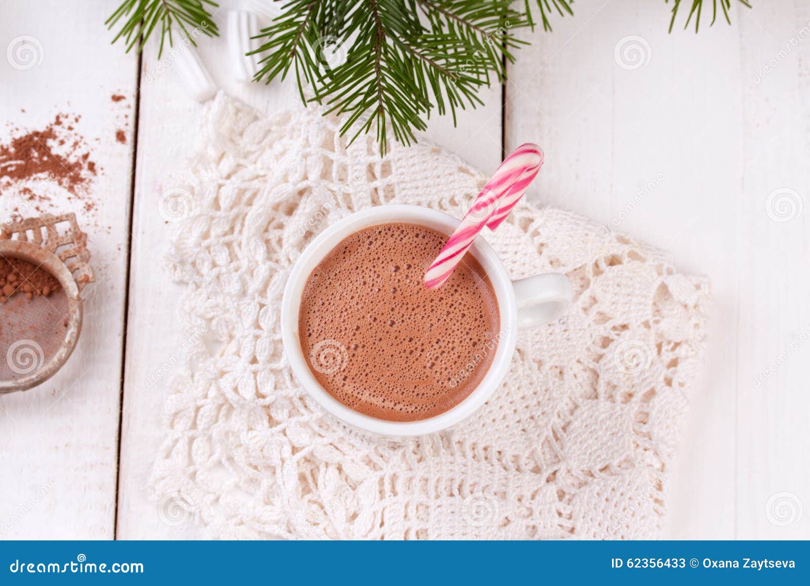 Christmas Candy Canes in Cup of Hot Chocolate Stock Image - Image of ...